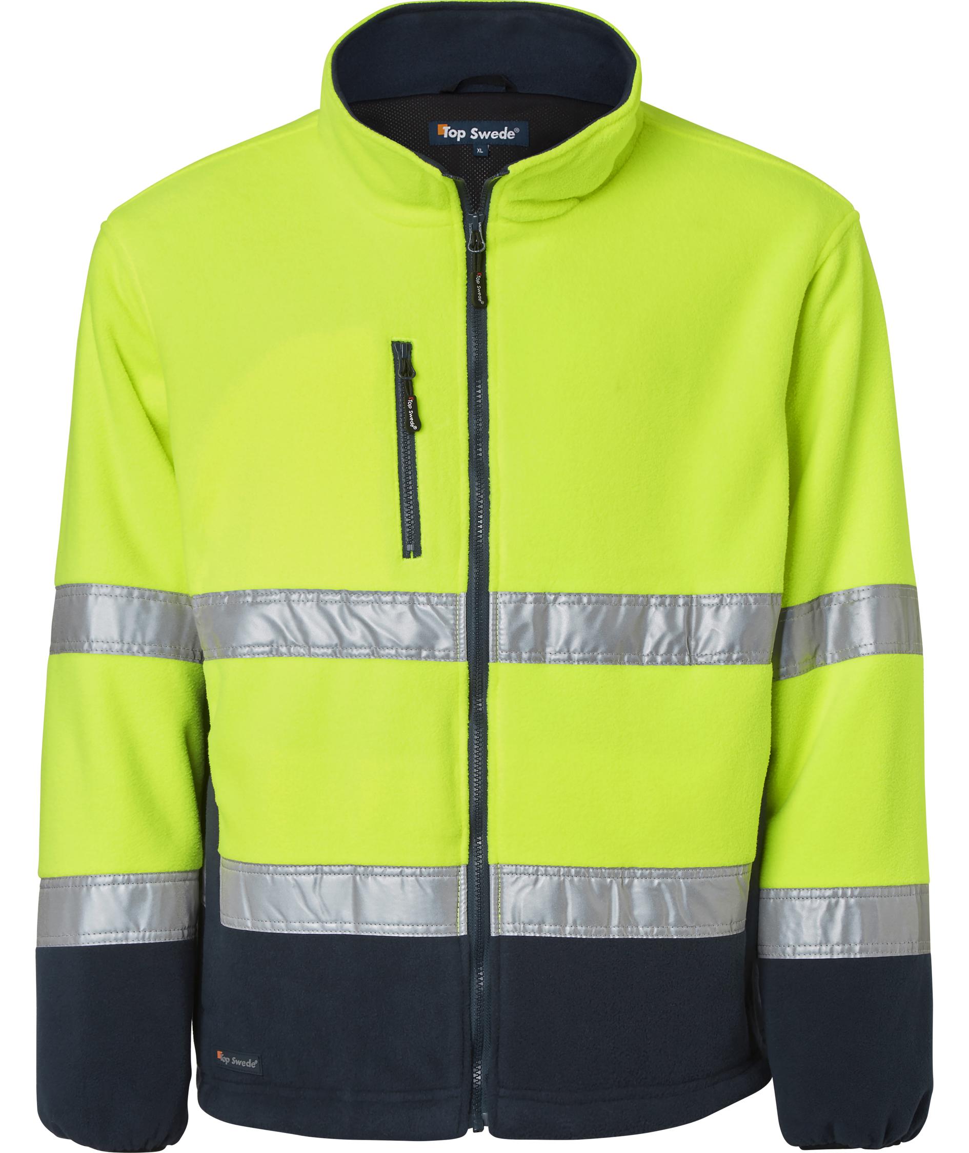 Top Swede fleecejakke 264, Hi-Vis Gul/Navy