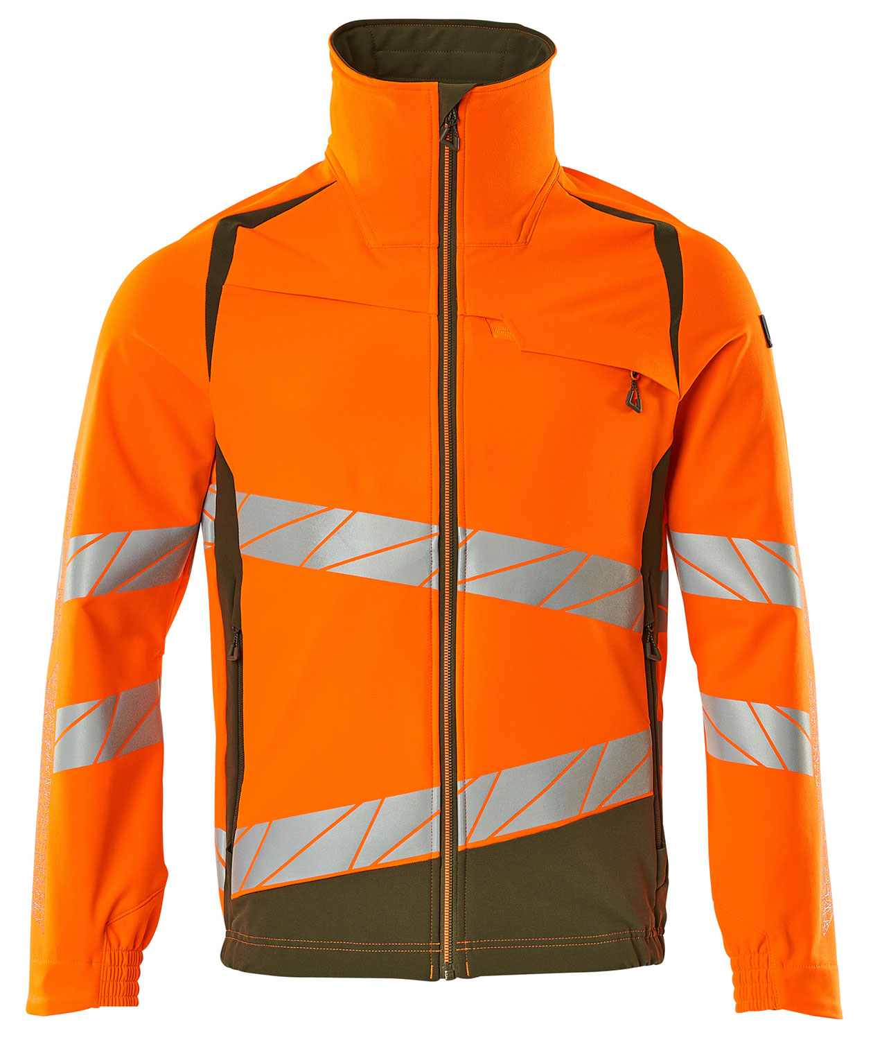Mascot Accelerate Safe Jacke full stretch, Hi-Vis Orange/Moosgr&uuml;n, Hi-Vis Orange/Moosgr&uuml;n, swatch