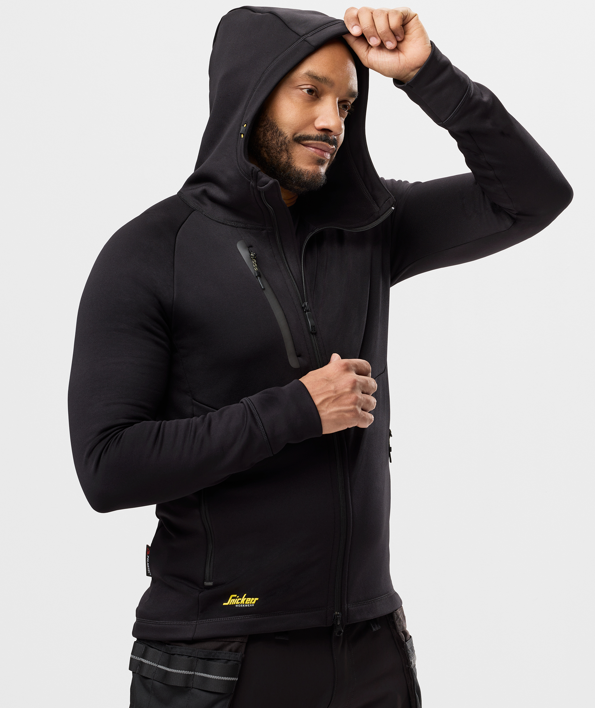 Snickers Flexiwork Polartec&reg; hoodie with zipper 8026 full stretch, Black, large image number 4