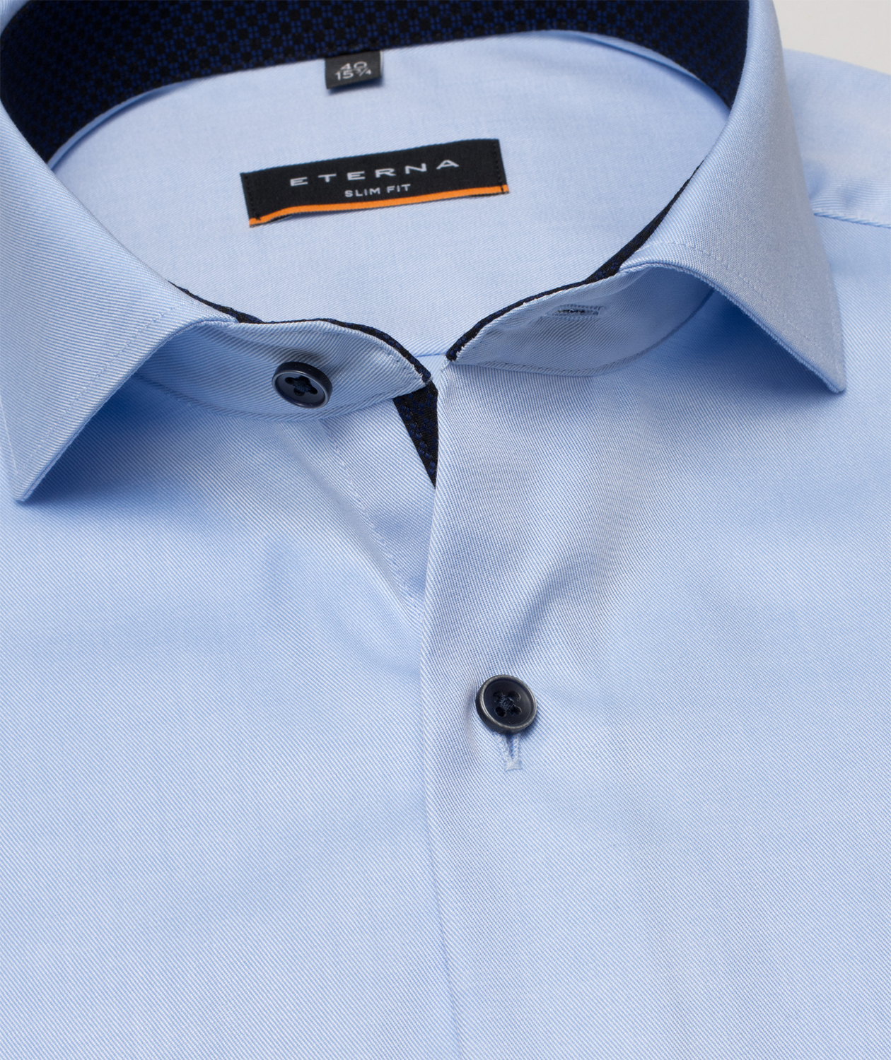 Eterna Cover Slim fit Hemd mit Kontrastfarben, Hellblau, large image number 3