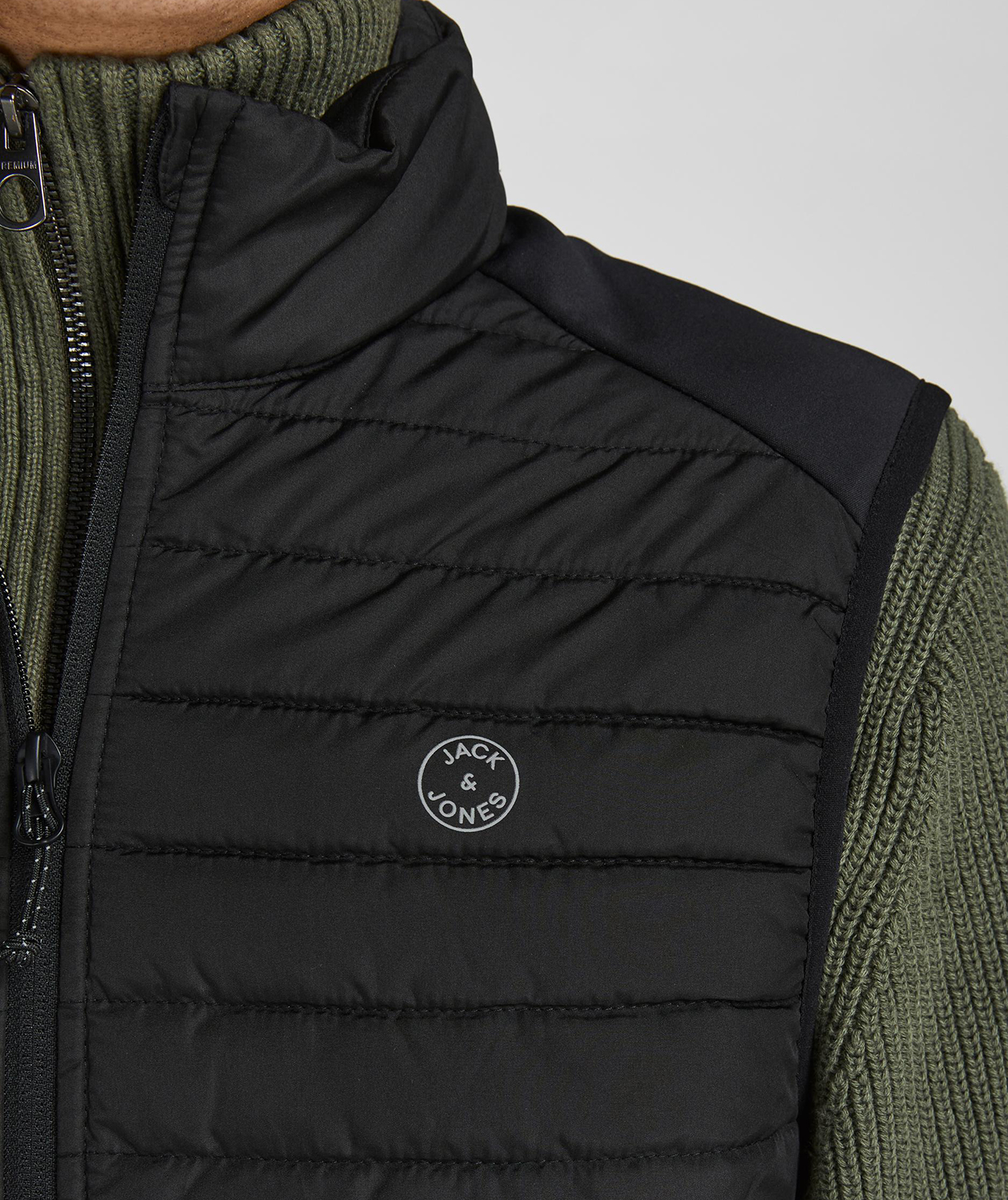 Jack & Jones JJEMULTI vatteret vest, Sort, large image number 3