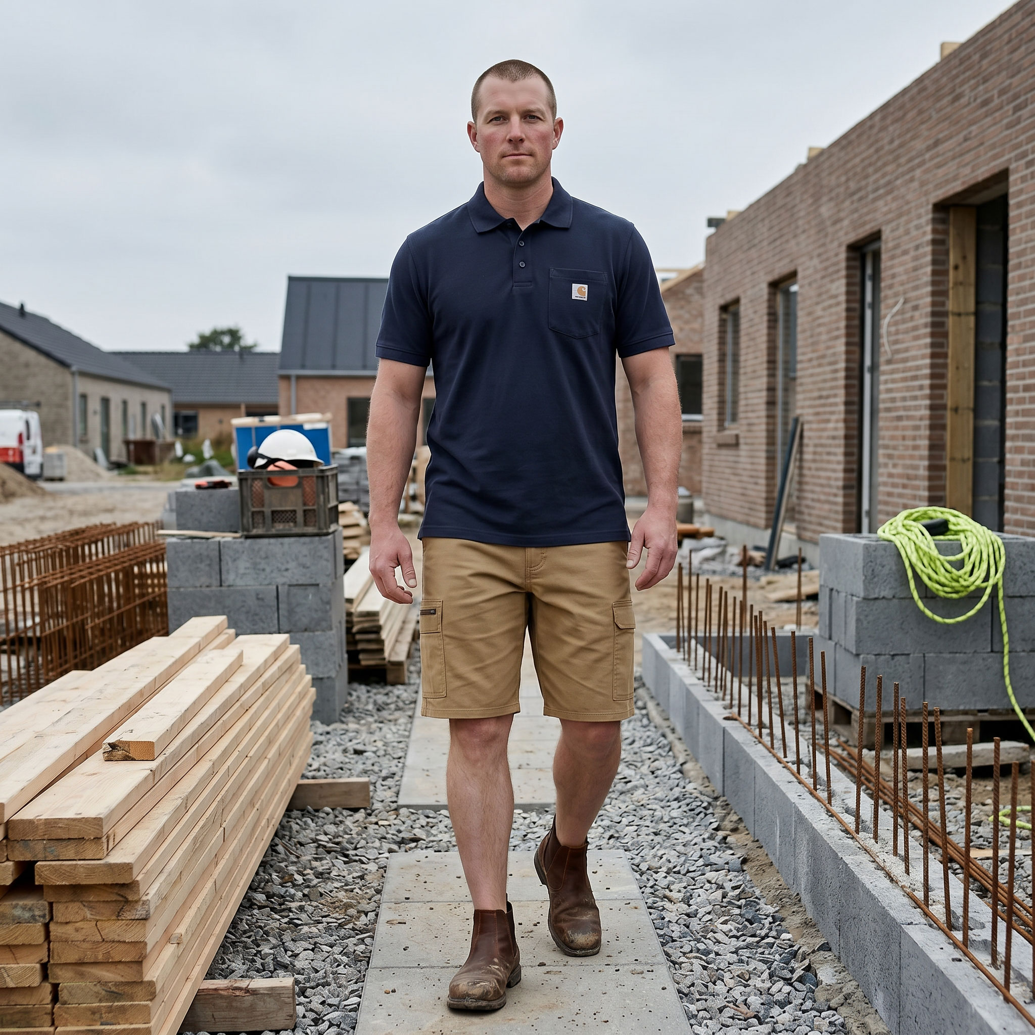 Carhartt cargoshorts og polo T-skjorte