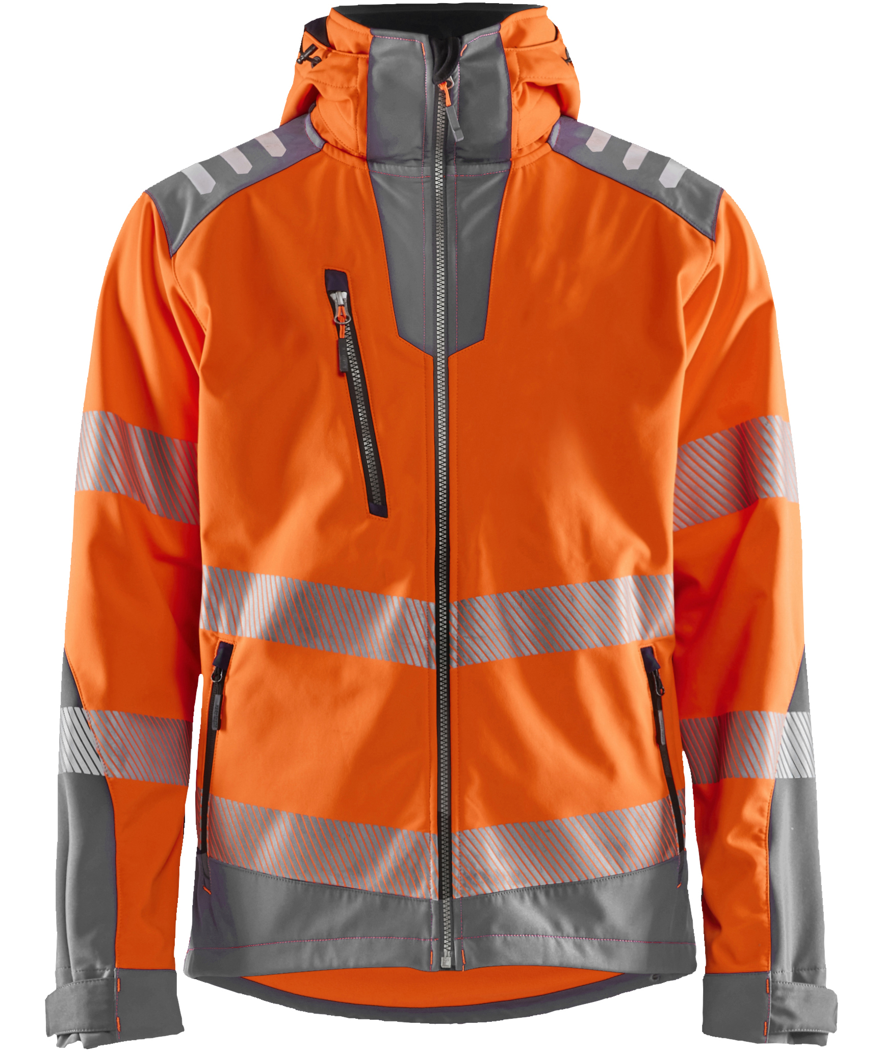 Bl&aring;kl&auml;der softshelljacka, Varsel Orange/Mellangr&aring;, Varsel Orange/Mellangr&aring;, swatch