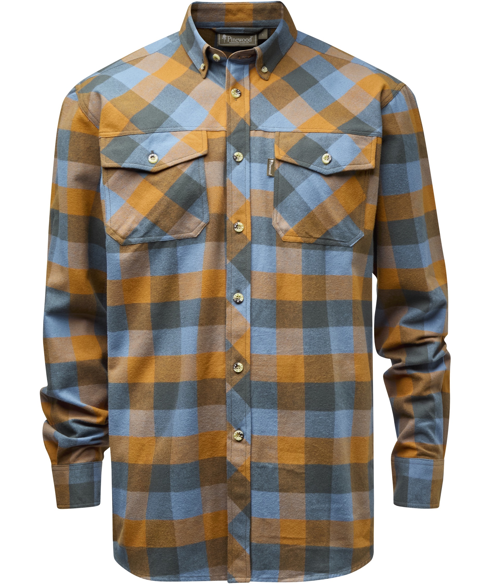 Pinewood Lumbo flannel skovmandsskjorte, Fudge/Blue, Fudge/Blue, swatch