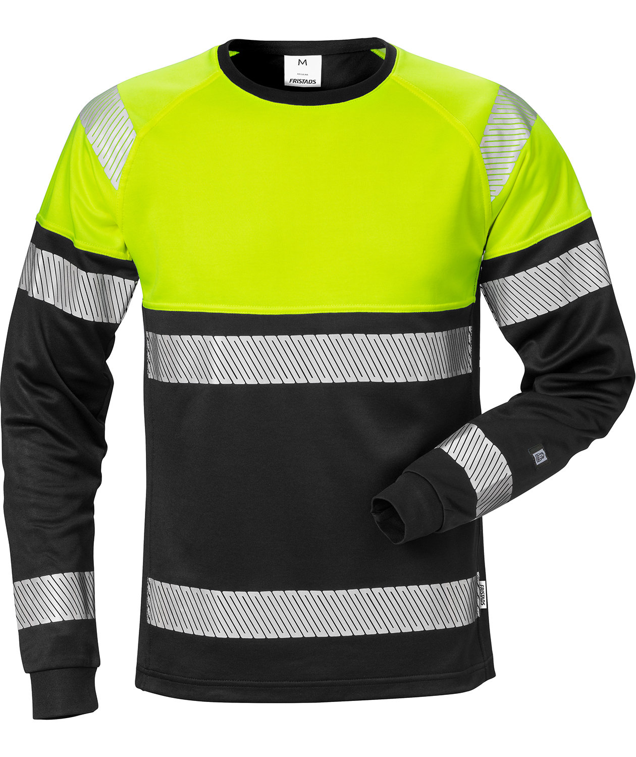 Fristads&nbsp;langermet T-skjorte 7519, Hi-vis Gul/Svart