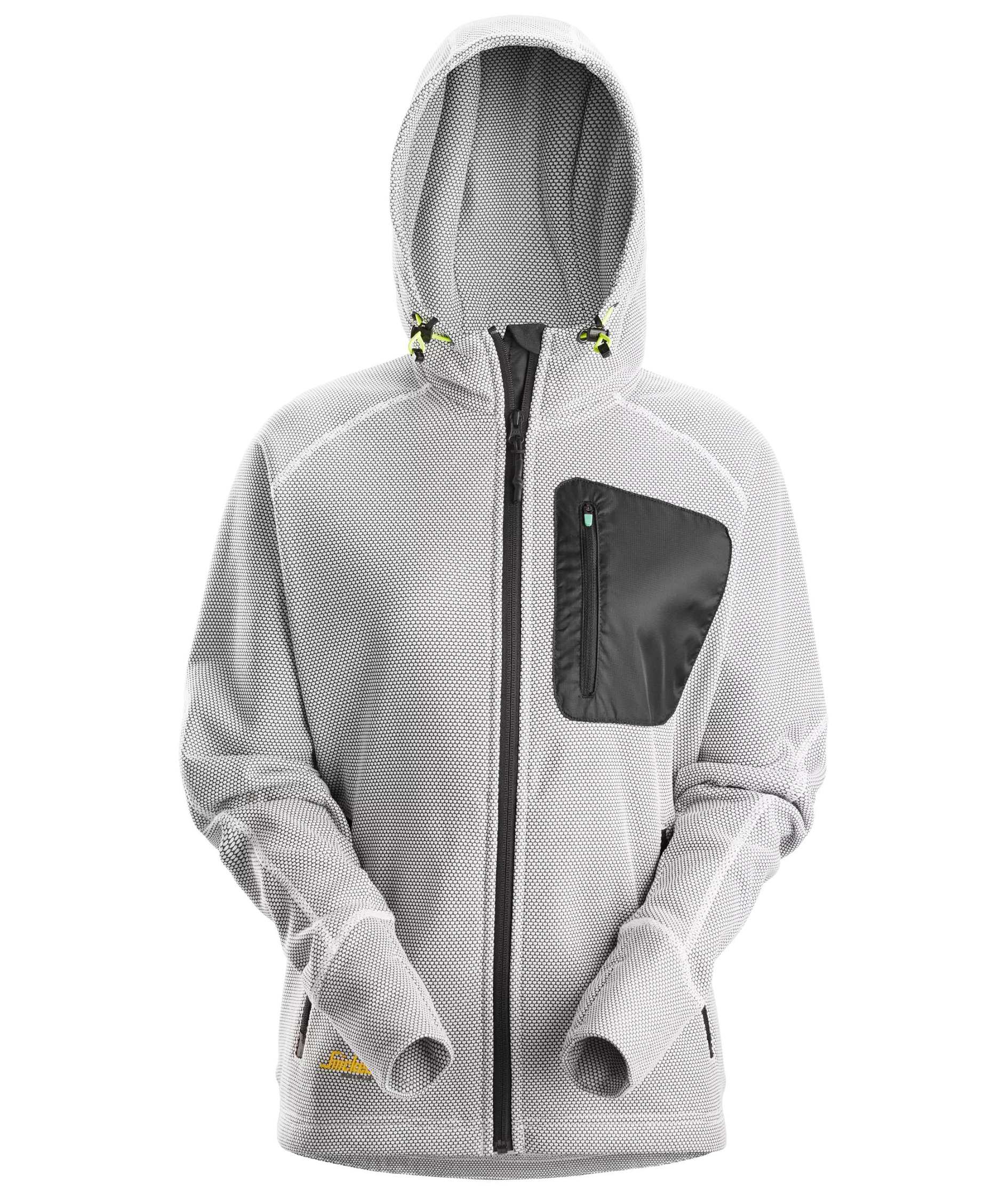 Snickers FlexiWork fleece hoodie 8047 dam, White/black