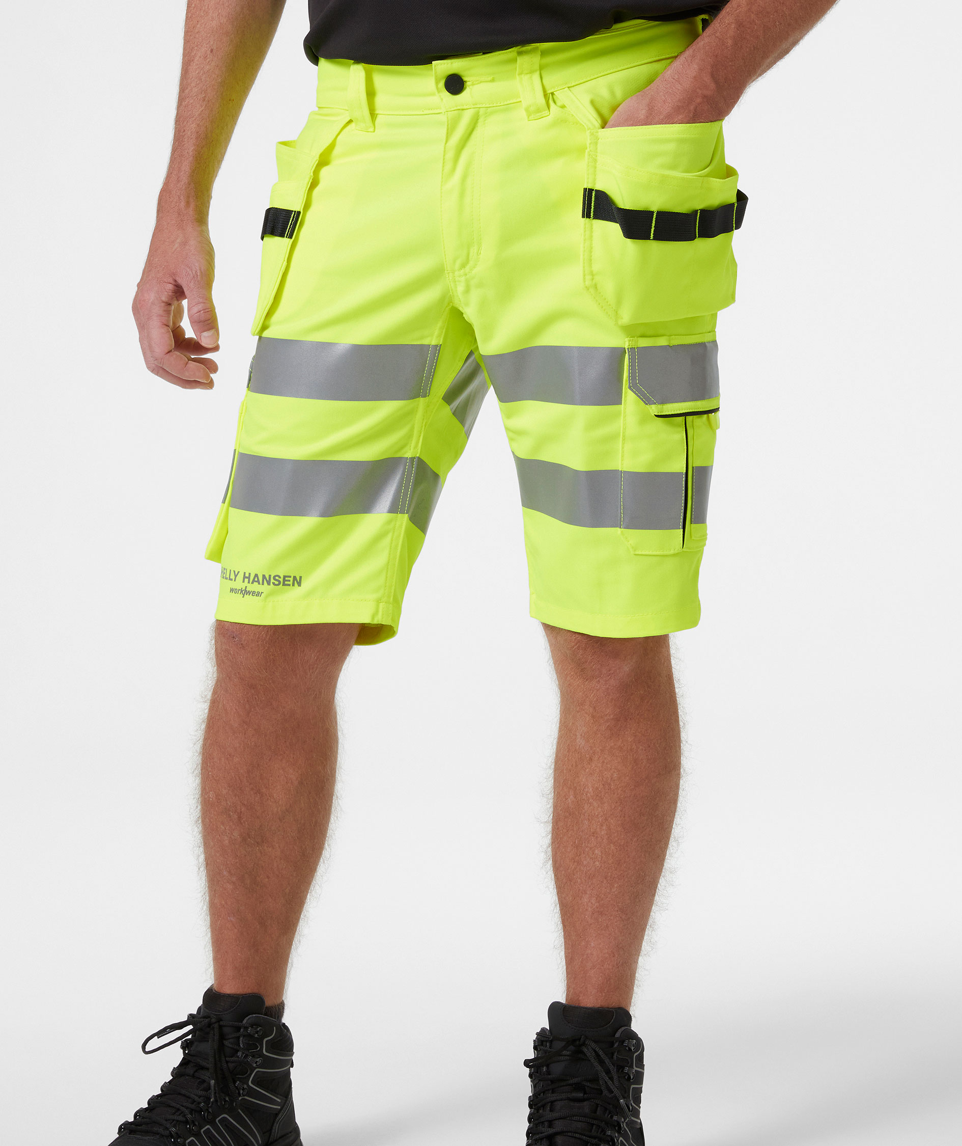 Helly Hansen Alna 2.0 h&aring;ndv&aelig;rkershorts, Hi-vis gul/charcoal