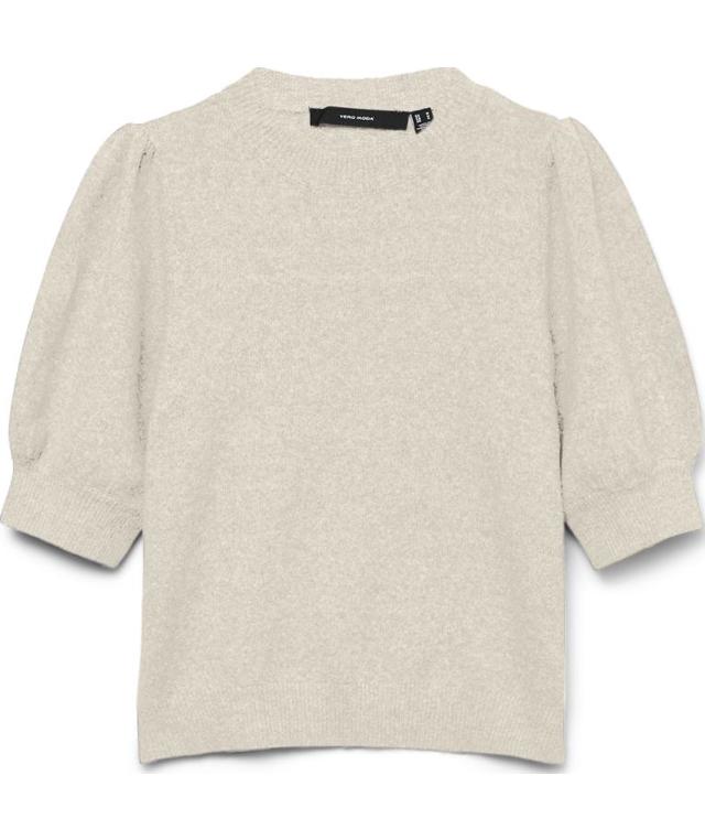 Vero Moda VMDOFFY kort&aelig;rmet dame striktr&oslash;je, Birch Melange, Birch Melange, swatch