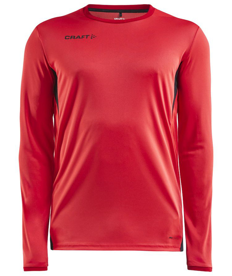 Craft Pro Control Impact l&aring;ng&auml;rmad T-shirt, R&ouml;d/Svart