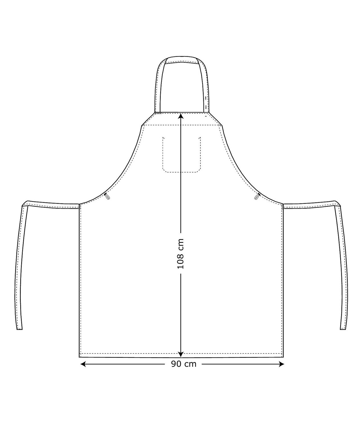 Kentaur wide bib apron, Black, Black, large image number 1