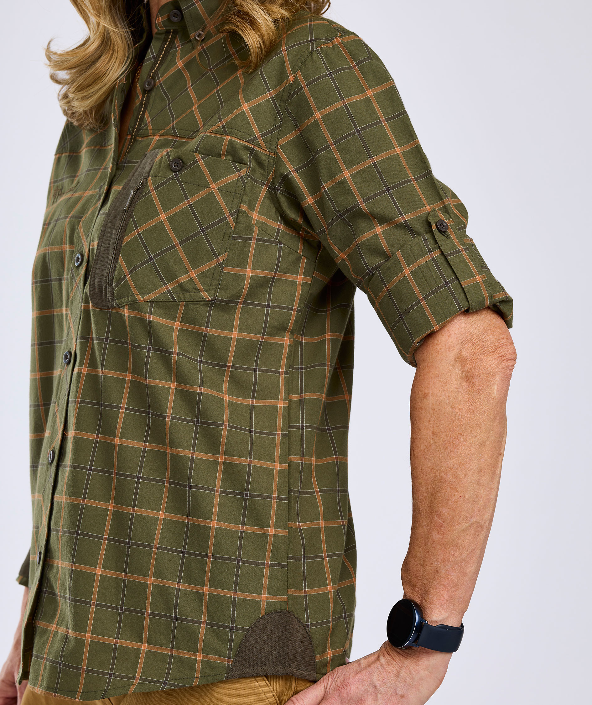 Pinewood Wolf dameskjorte, Green/Terracotta, large image number 4