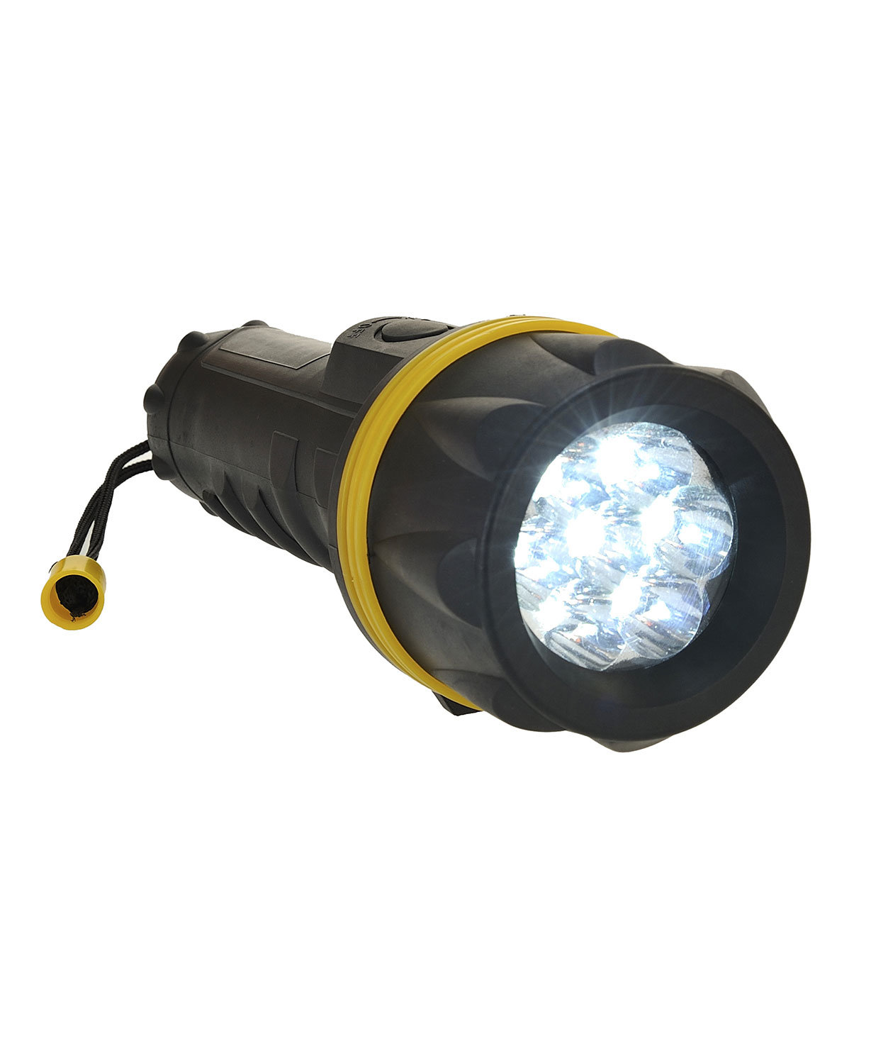 Portwest PA60 7 LED gummi lommelygte, Sort/Gul, large image number 0