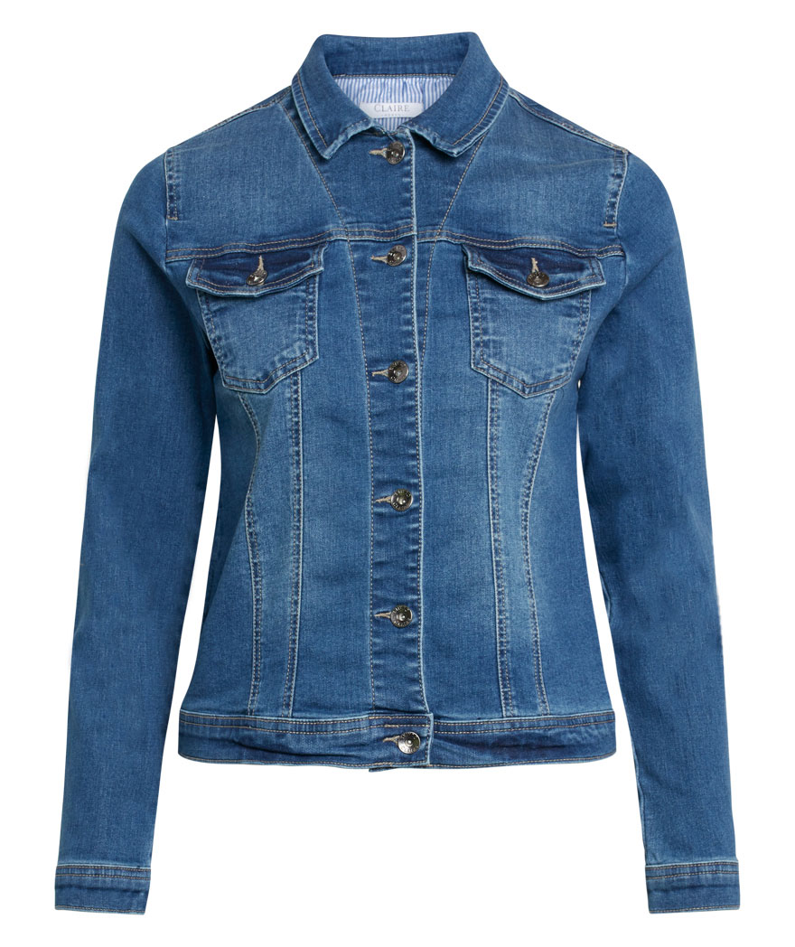 Claire Woman Elaine denim jacka dam, Ljus Denimbl&aring;