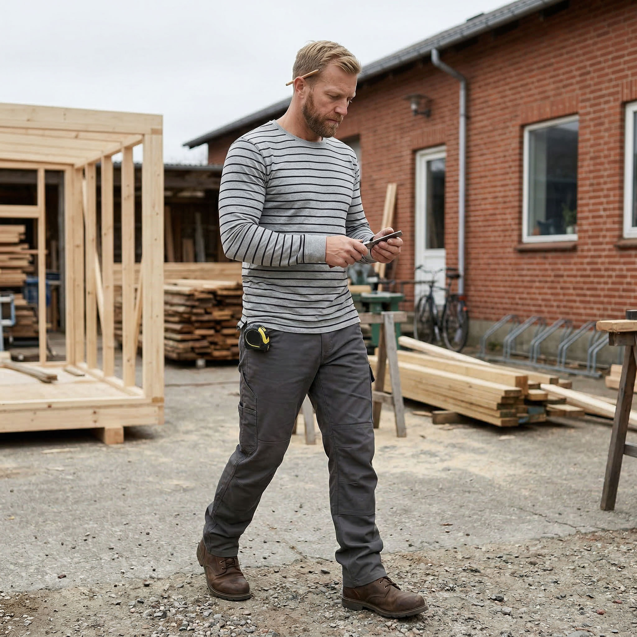 Kramp Technical lang&aelig;rmet T-shirt, Gr&aring; Melange/Sort