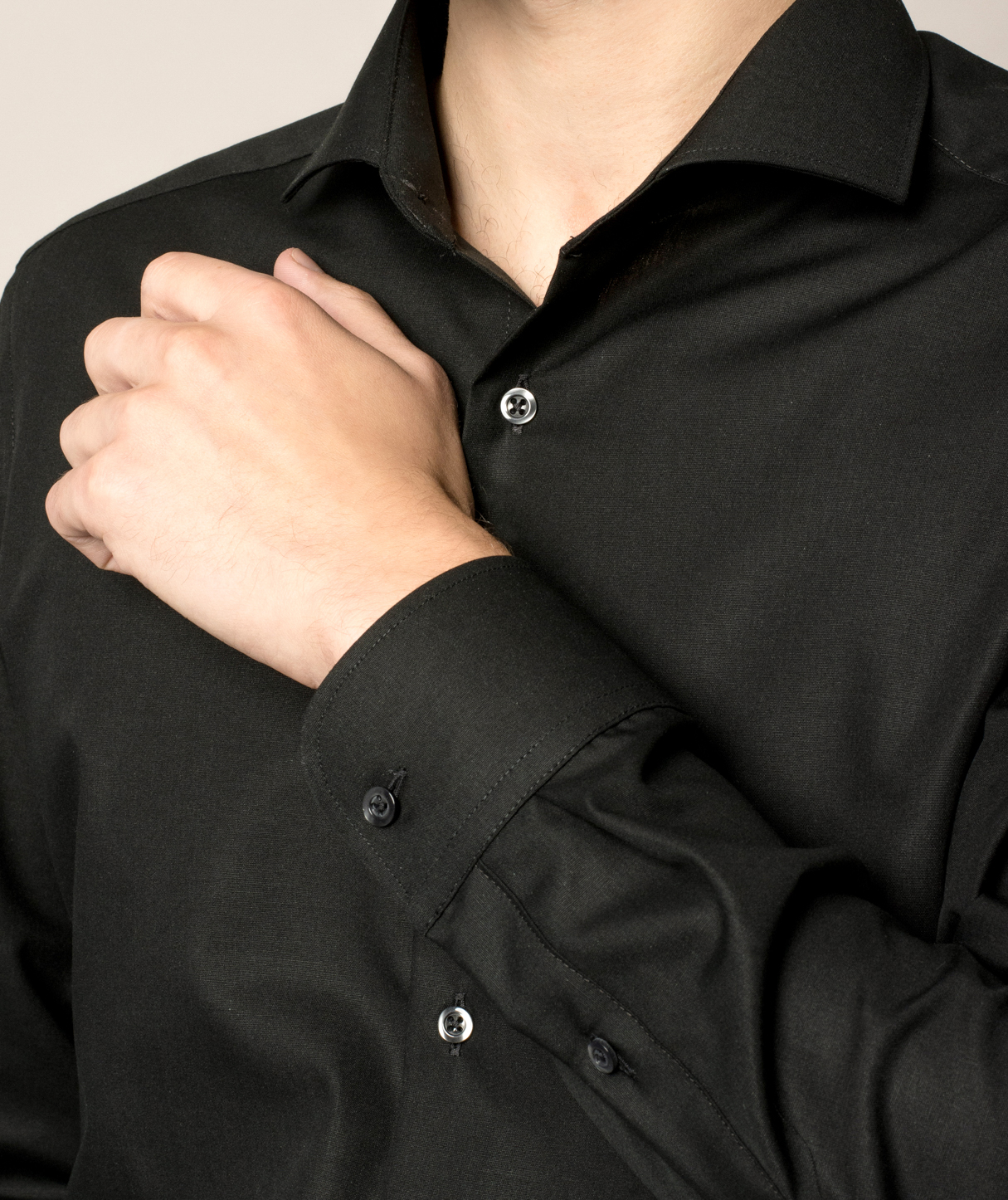 Eterna Uni Slim fit Poplin skjorte, Black, large image number 3