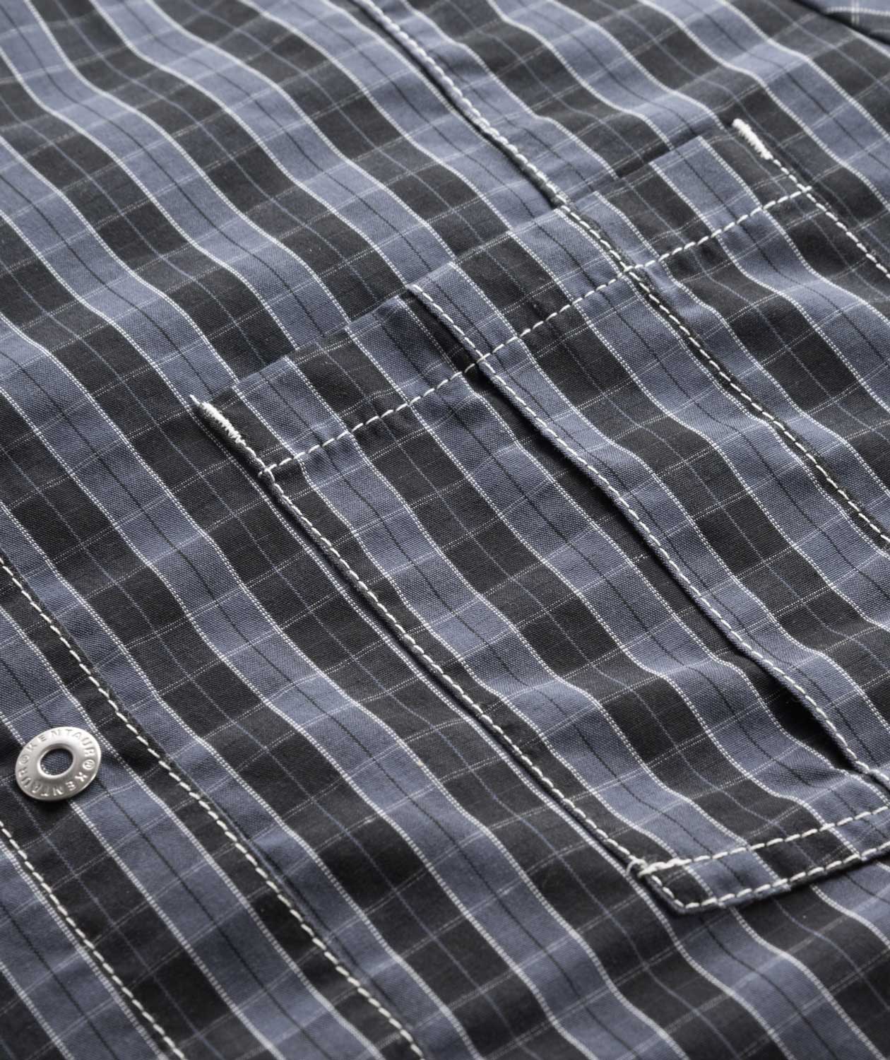 Kentaur kort&auml;rmad skjorta dam, Svart/Bl&aring; Rutig, large image number 2