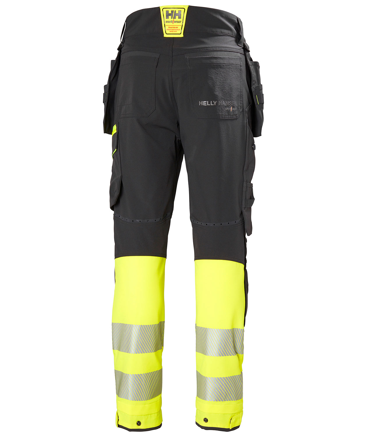 Helly Hansen ICU BRZ h&aring;ndv&aelig;rkerbukser full stretch, Ebony/Hi-Vis Gul, large image number 3