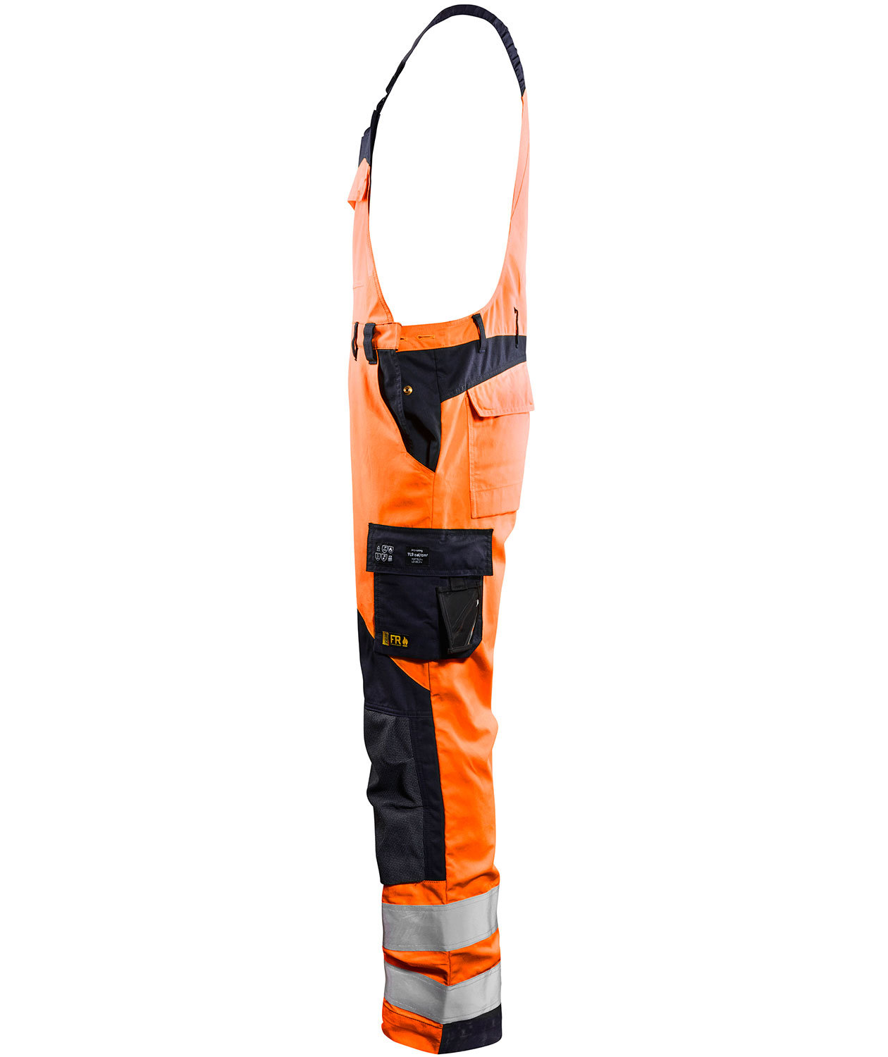Bl&aring;kl&auml;der Multinorm work bib and braces, Hi-vis Orange/Marine, large image number 2