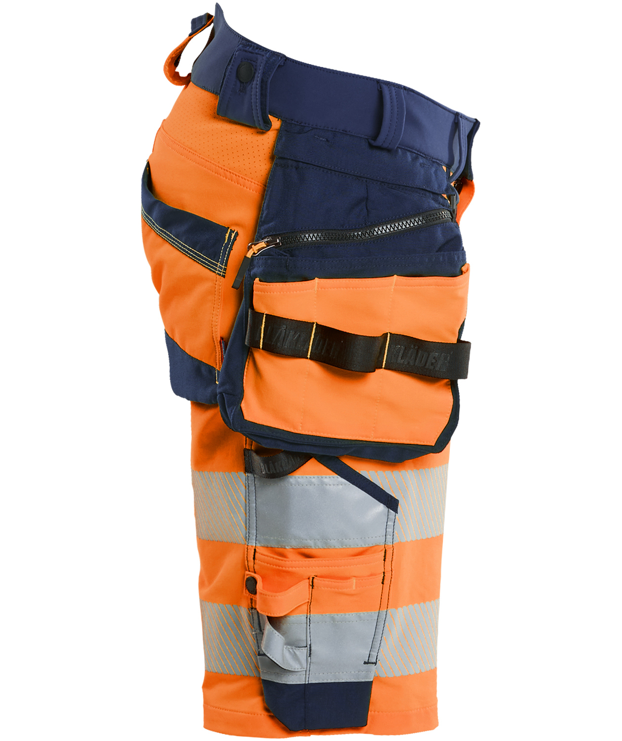 Bl&aring;kl&auml;der Handwerkershorts full stretch, Hi-Vis Orange/Marine, large image number 2