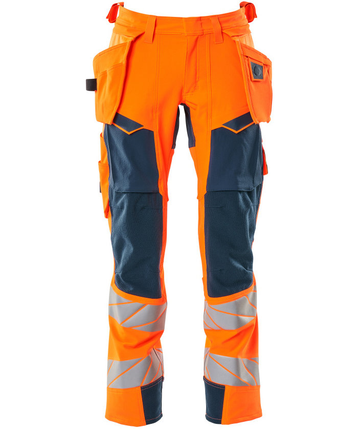 Mascot Accelerate Safe Handwerkerhose Full stretch, Hi-Vis Orange/Dunkelpetroleum, Hi-Vis Orange/Dunkelpetroleum, swatch