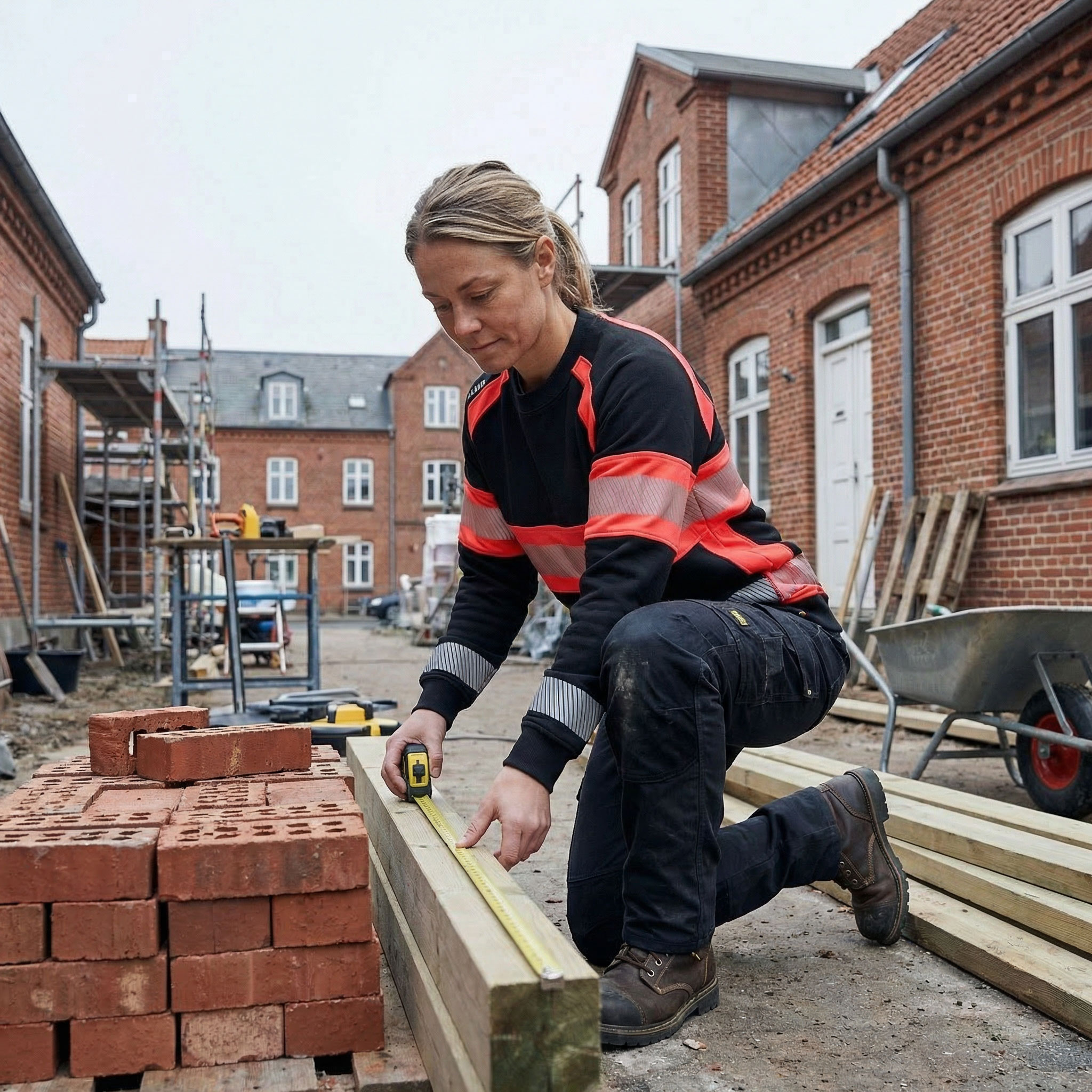 Bl&aring;kl&auml;der sweatshirt dam, Svart/Varselr&ouml;d