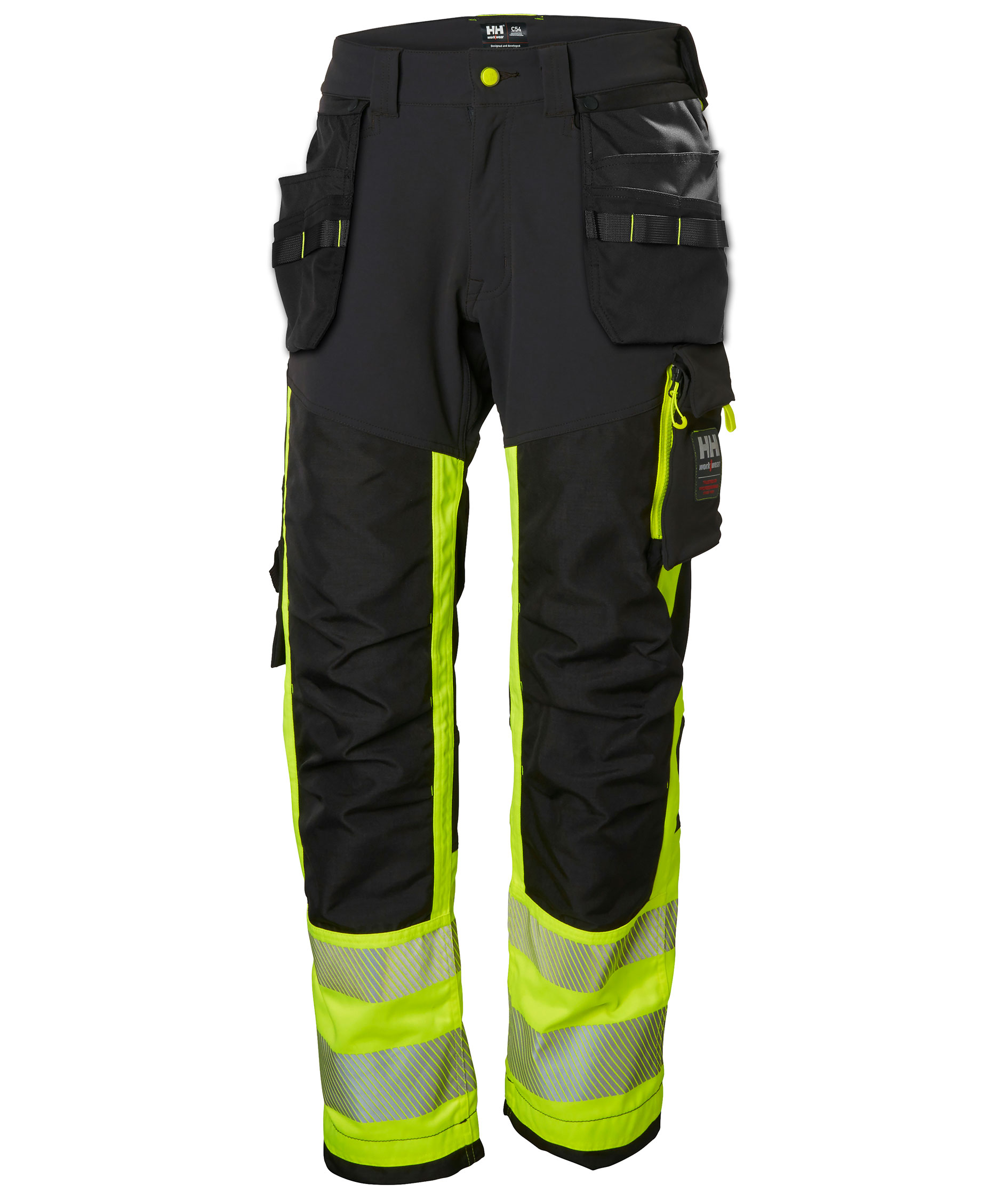 Helly Hansen ICU h&aring;ndverksbukse full stretch, Hi-vis gul/charcoal