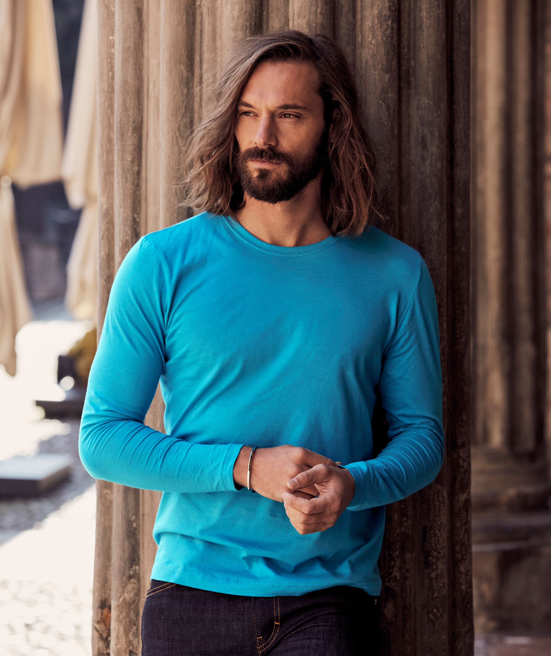 Clique Basic-T l&aring;ng&auml;rmad T-shirt, Turquoise