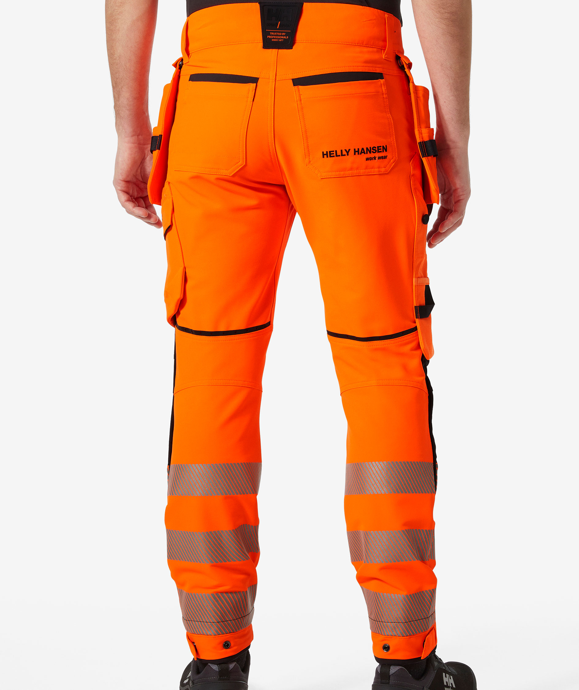 Helly Hansen ICU BRZ h&aring;ndv&aelig;rkerbukser full stretch, Hi-vis Orange/Ebony, large image number 3