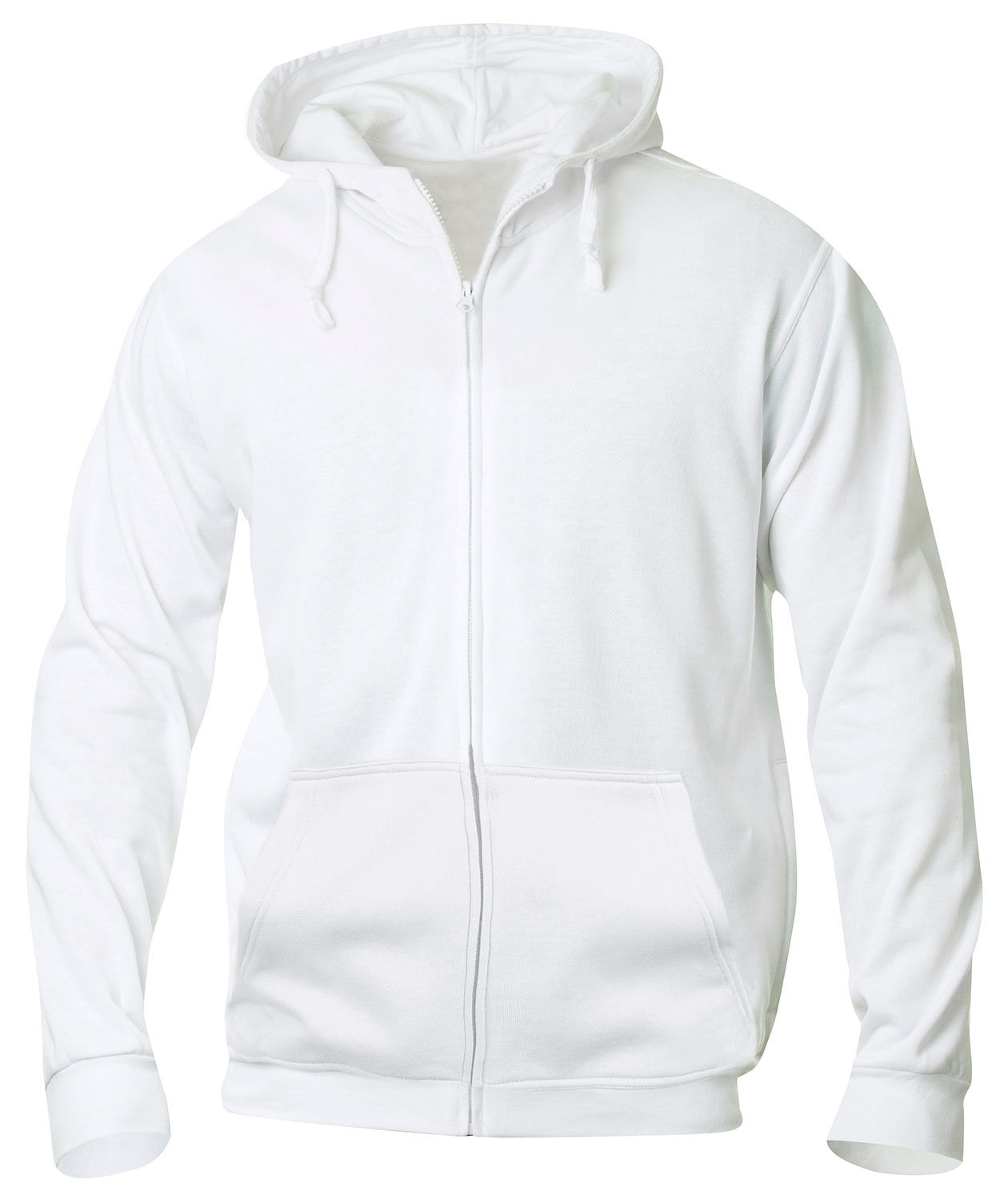Clique Basic Hoody Full Zip hoodie med blixtl&aring;s, Vit