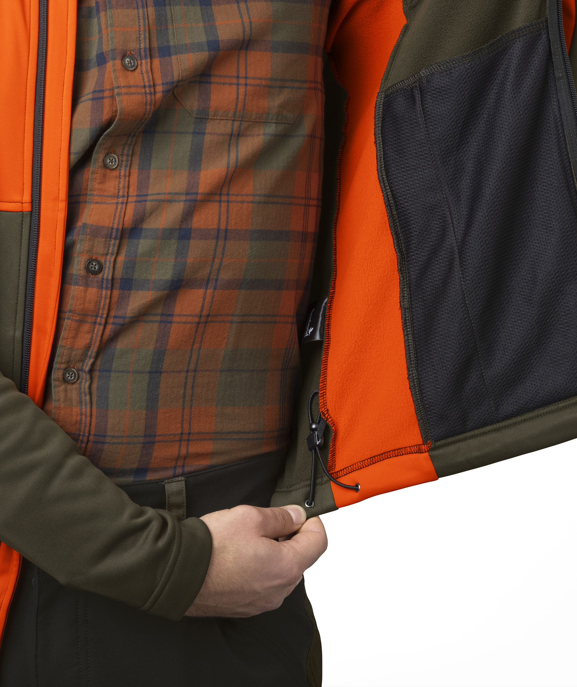 Seeland Elliot fleece jacket, Pine Green/Hi-Vis Orange, large image number 5