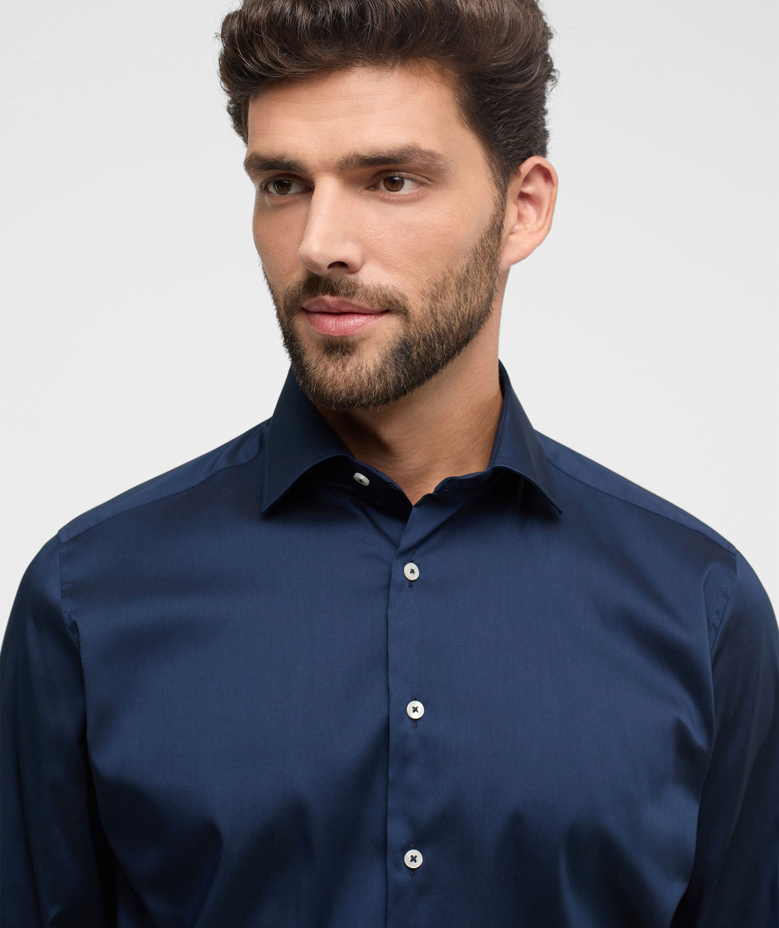 Eterna Performance Modern Fit skjorta, Navy, large image number 3