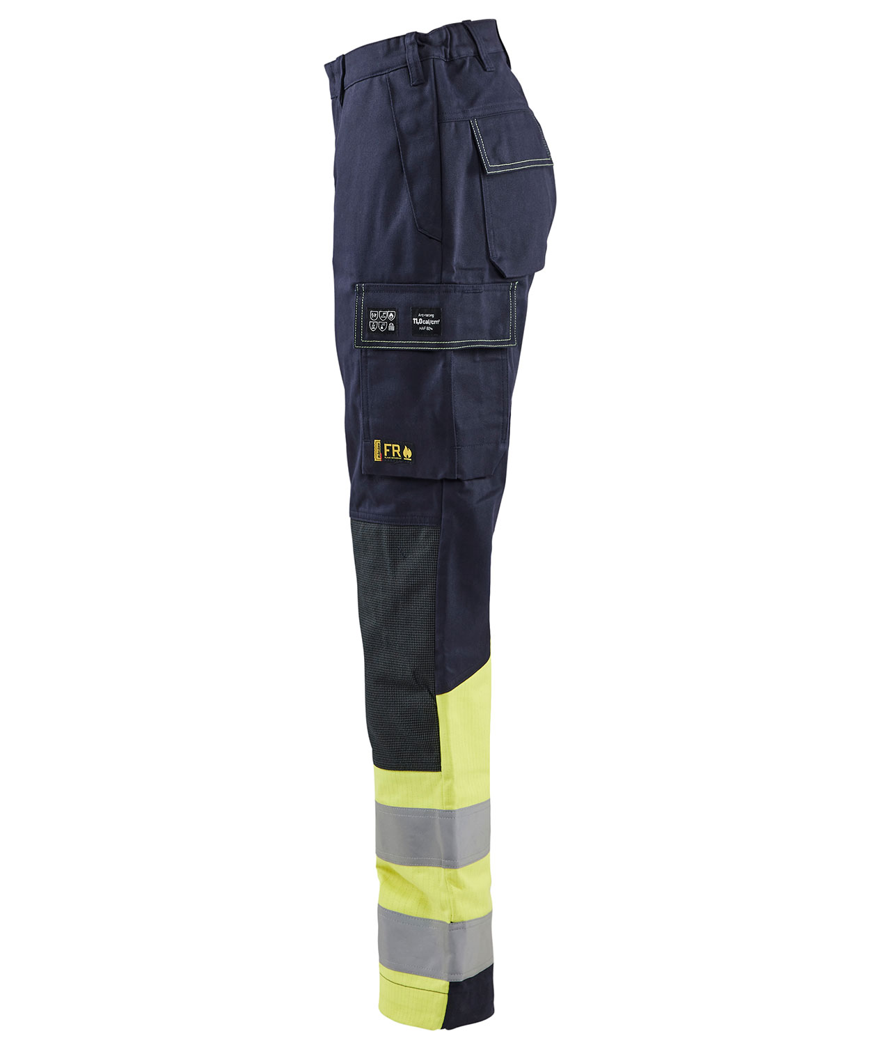 Bl&aring;kl&auml;der arbetsbyxa dam, Marin/Hi-Vis gul, large image number 3