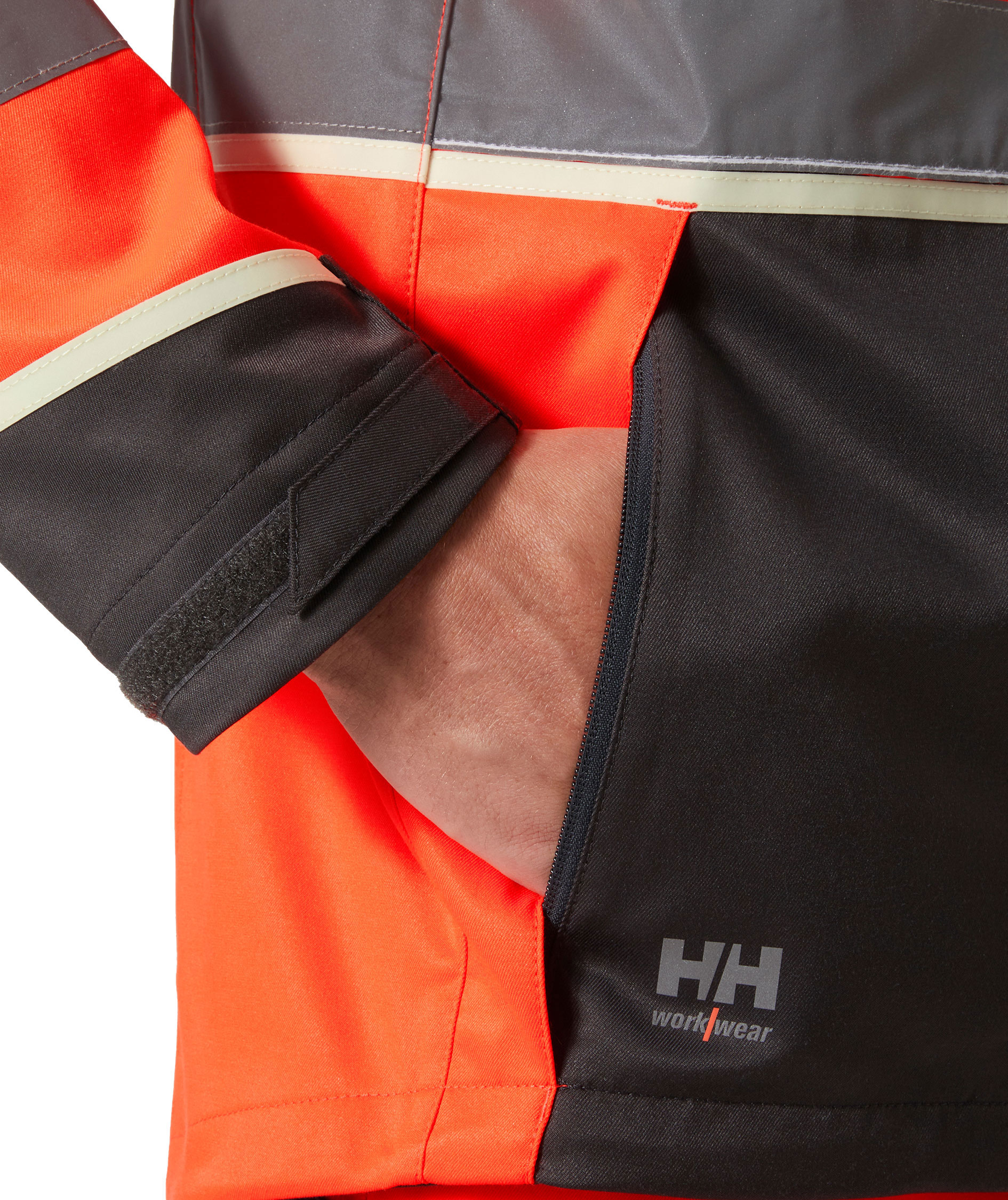 Helly Hansen UC-ME arbejdsjakke, Hi-Vis R&oslash;d/Ebony, large image number 6