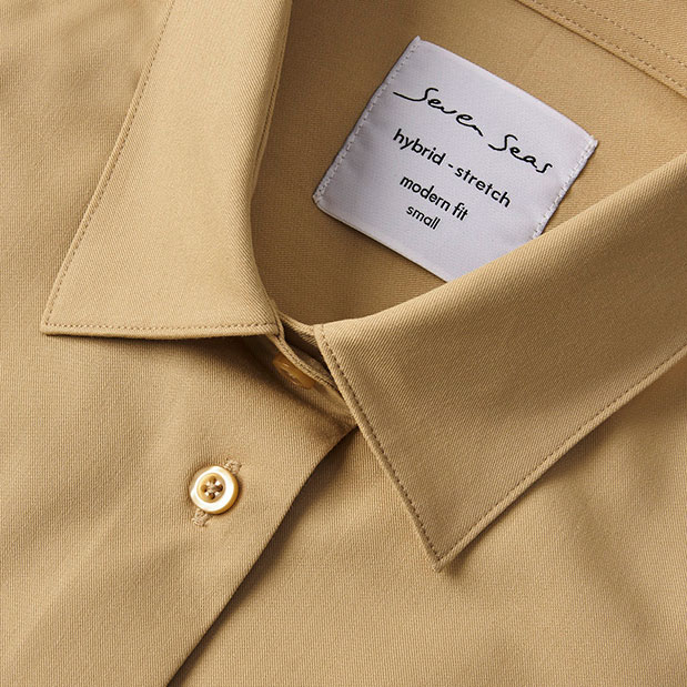 Seven Seas hybrid Modern fit women's shirt, Sand, large image number 3