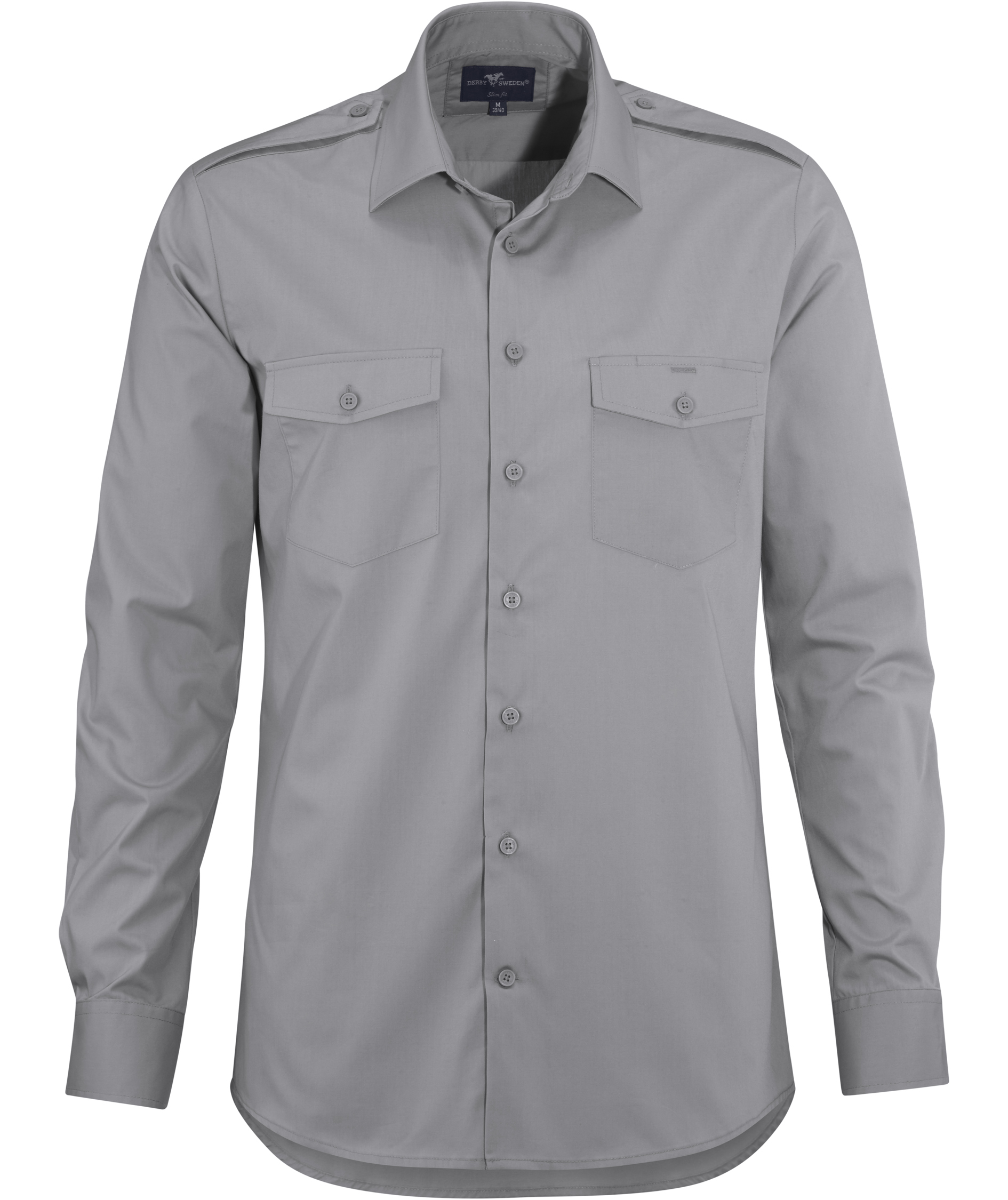 Derby of Sweden Maverick Slim fit pilotskjorta, Grey