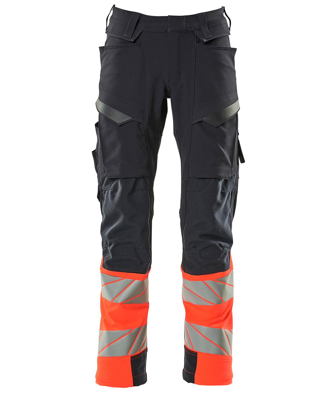 Mascot Accelerate Safe arbetsbyxa full stretch, M&ouml;rk Marin/Hi-Vis R&ouml;d, large image number 0