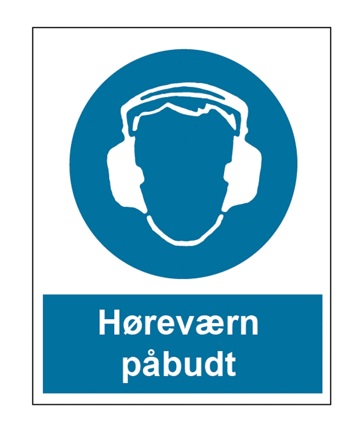 OX-ON advarselsskilt H&oslash;rev&aelig;rn p&aring;budt A4, Bl&aring;, Bl&aring;, large image number 0