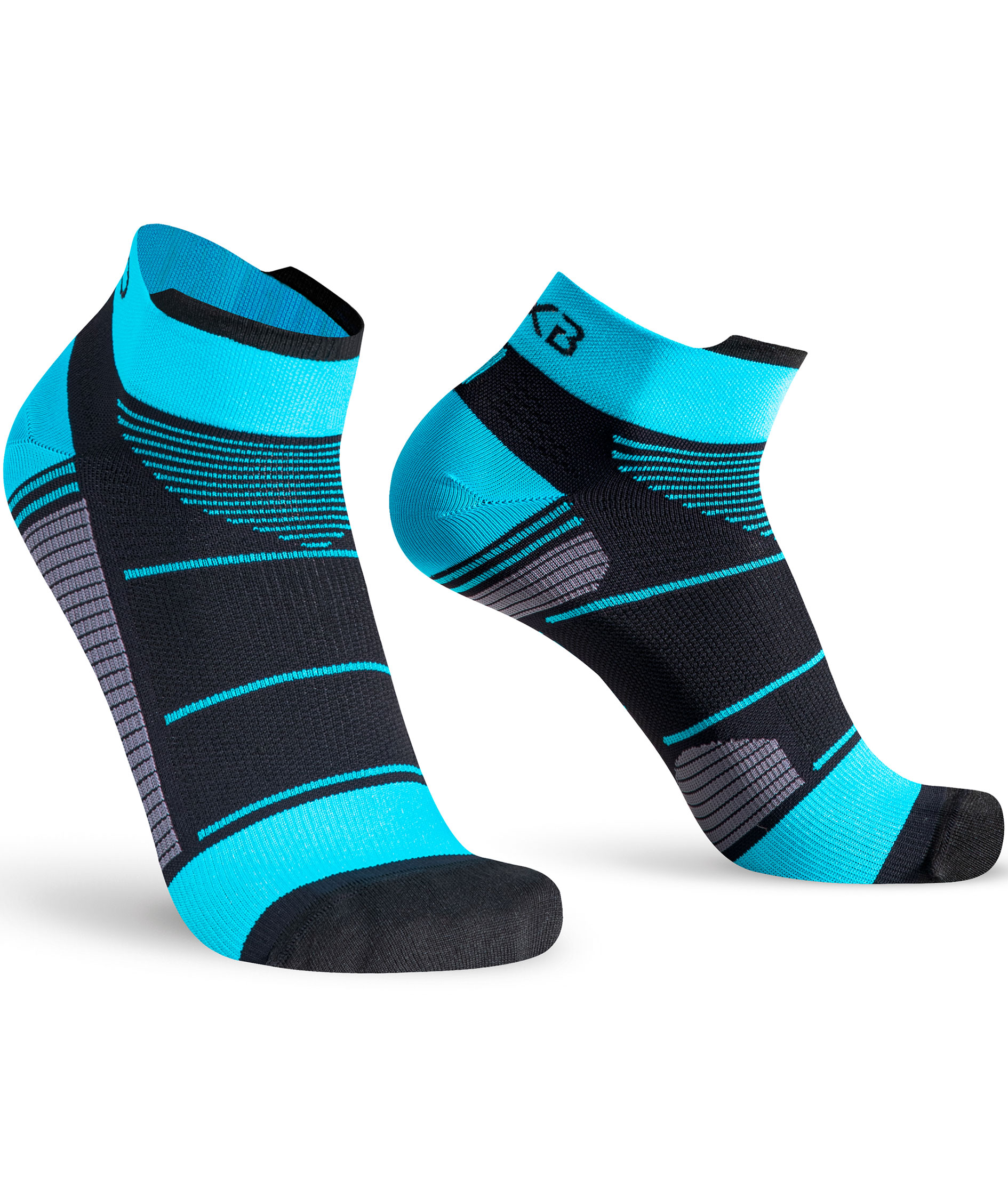 Oxyburn EvoSpeed Light ankelstrumpor, Black/Malibu