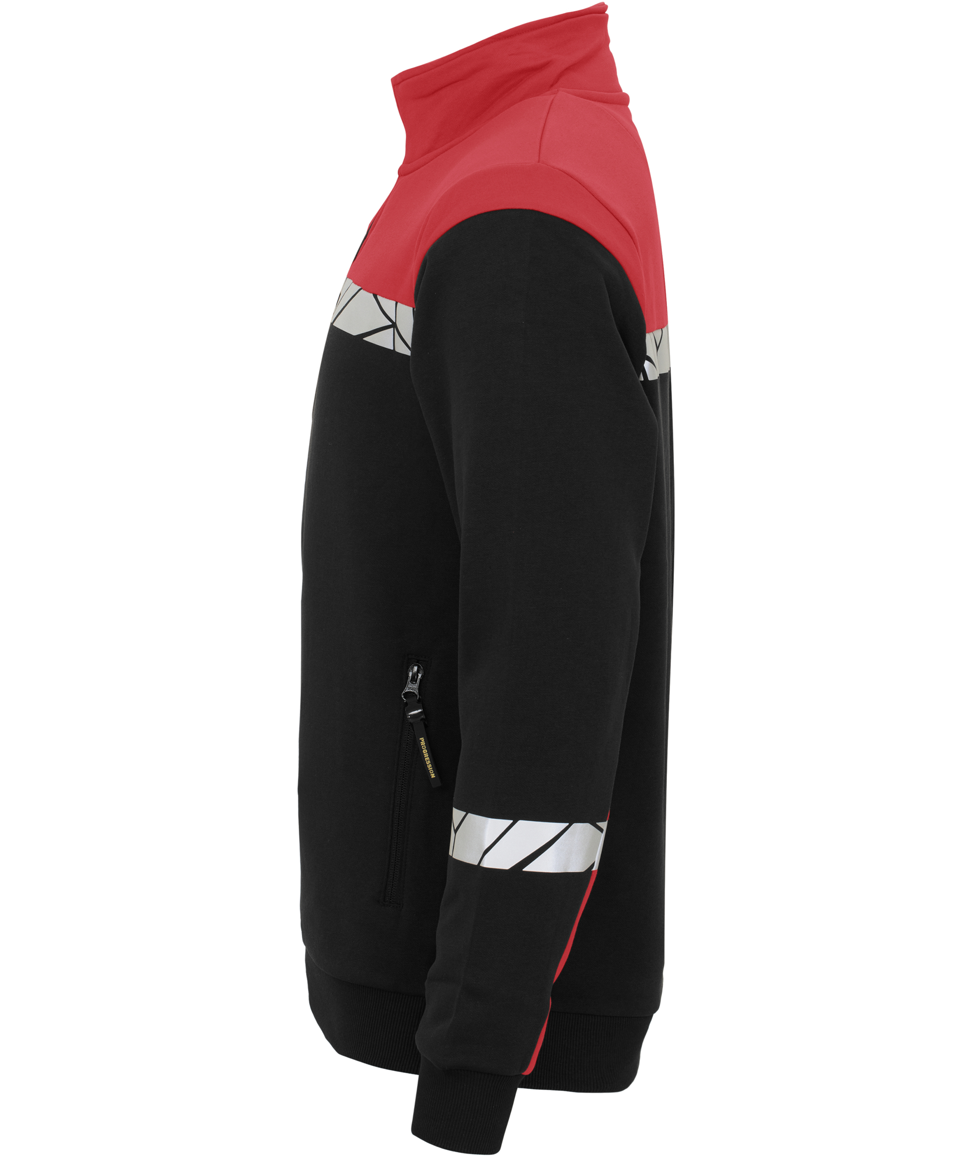 ProJob half zip sweatshirt 7102, Black/Red, large image number 3