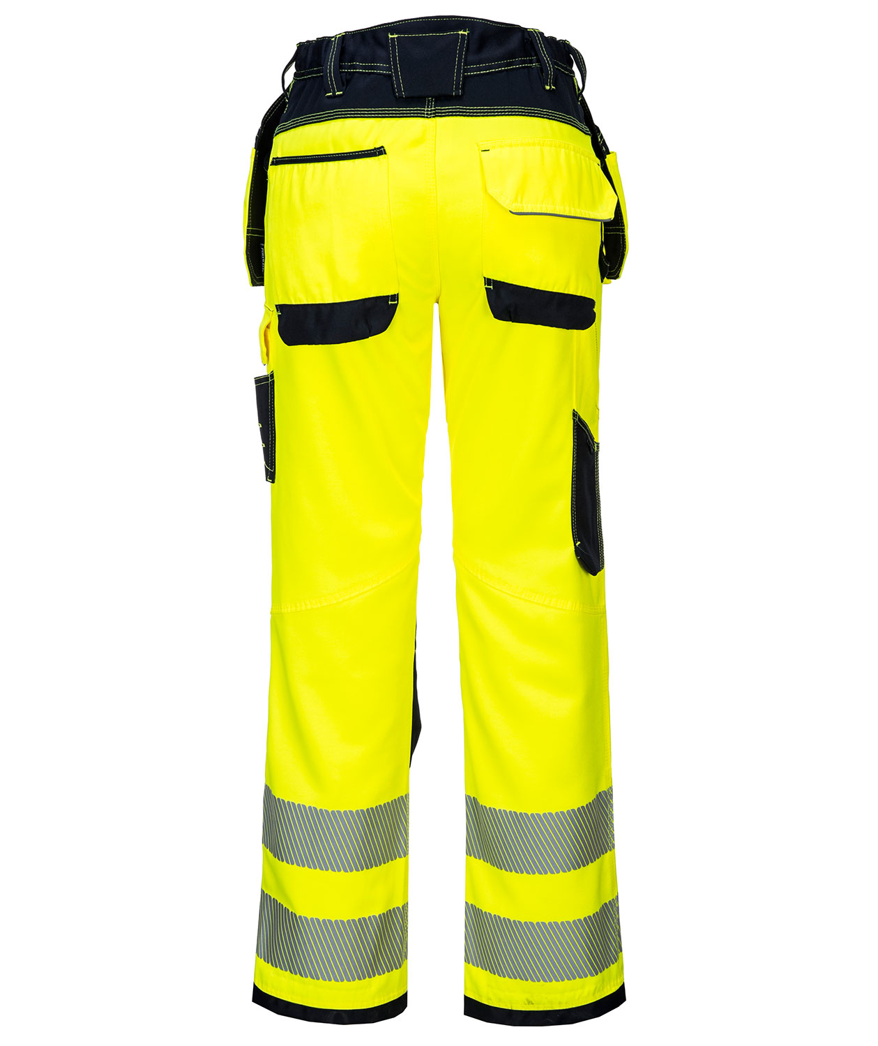Portwest PW3 h&aring;ndv&aelig;rkerbukser, Hi-vis Gul/Sort, large image number 1
