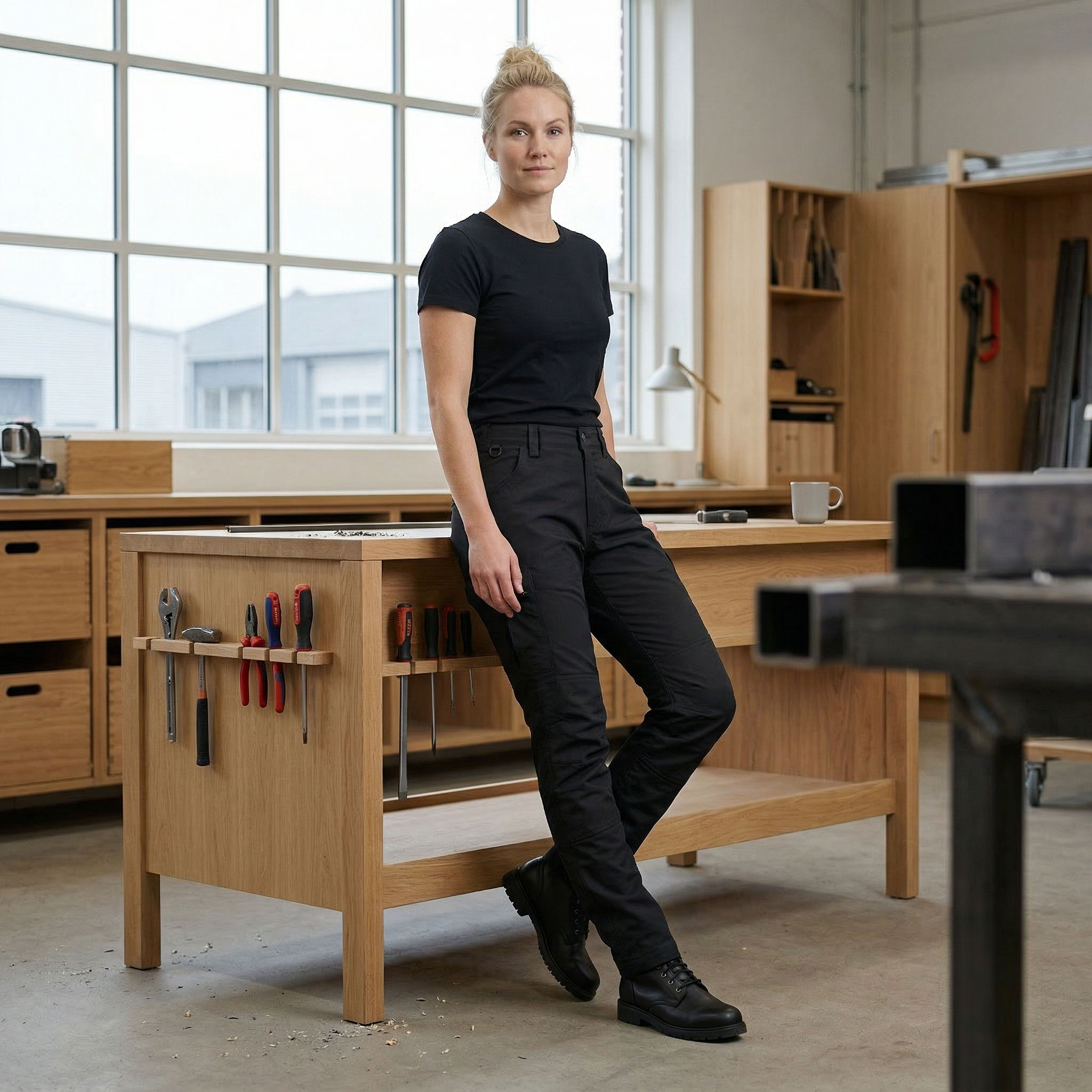 Texstar WP31 light servicebyxa dam, Black