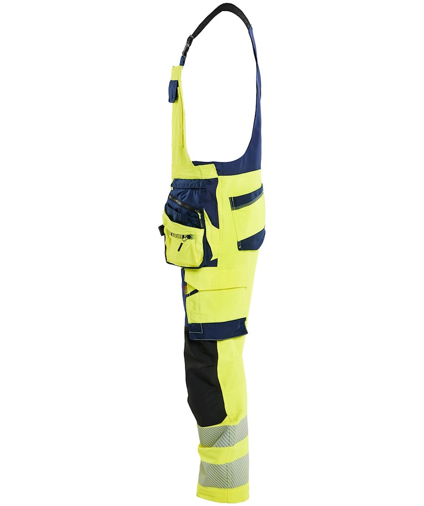 Bl&aring;kl&auml;der craftsman bib and brace full stretch, Hi-Vis yellow/marine, large image number 3
