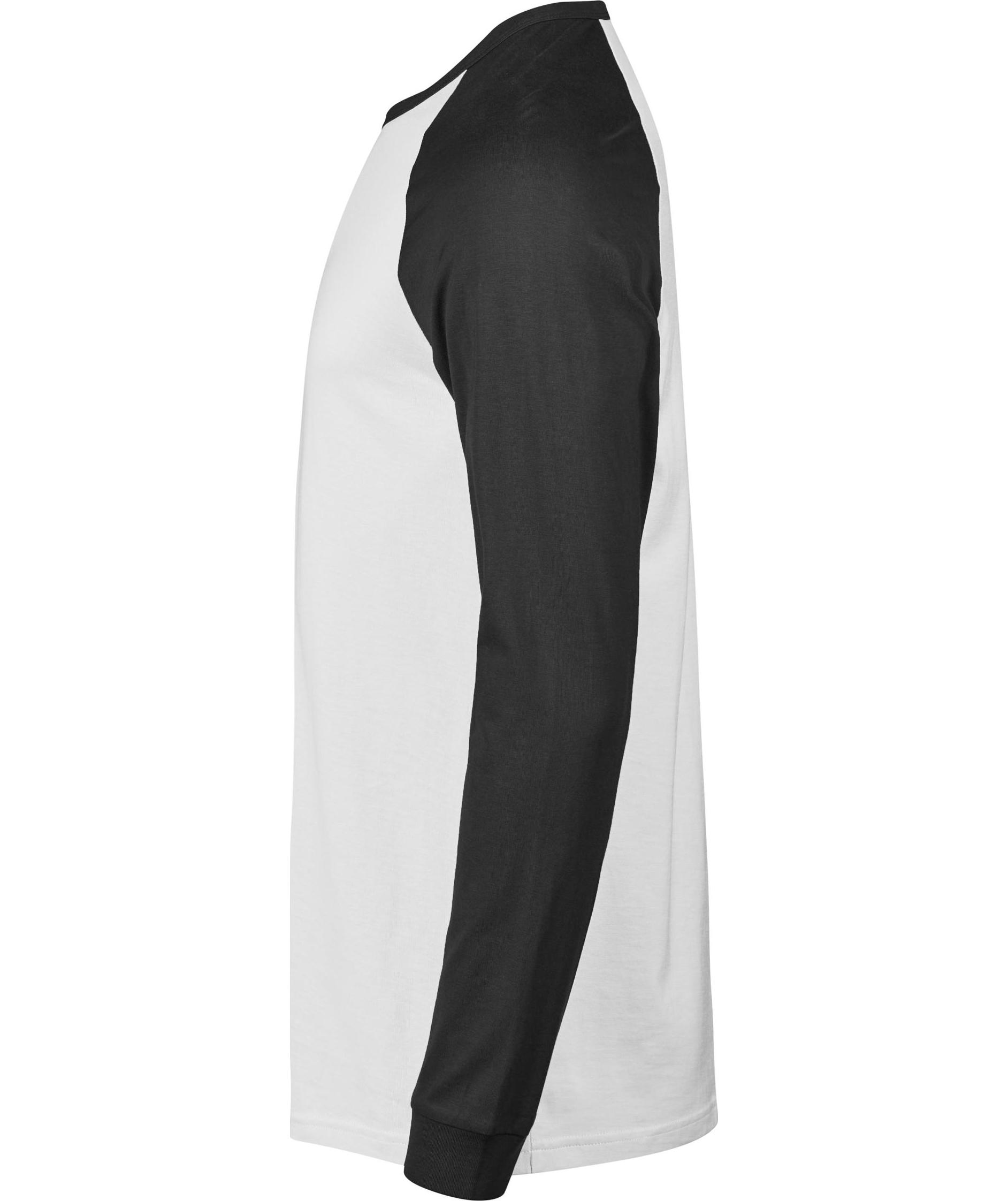 Tee Jays UNLABELED l&aring;ng&auml;rmad baseball T-shirt, White/black, White/black, large image number 3