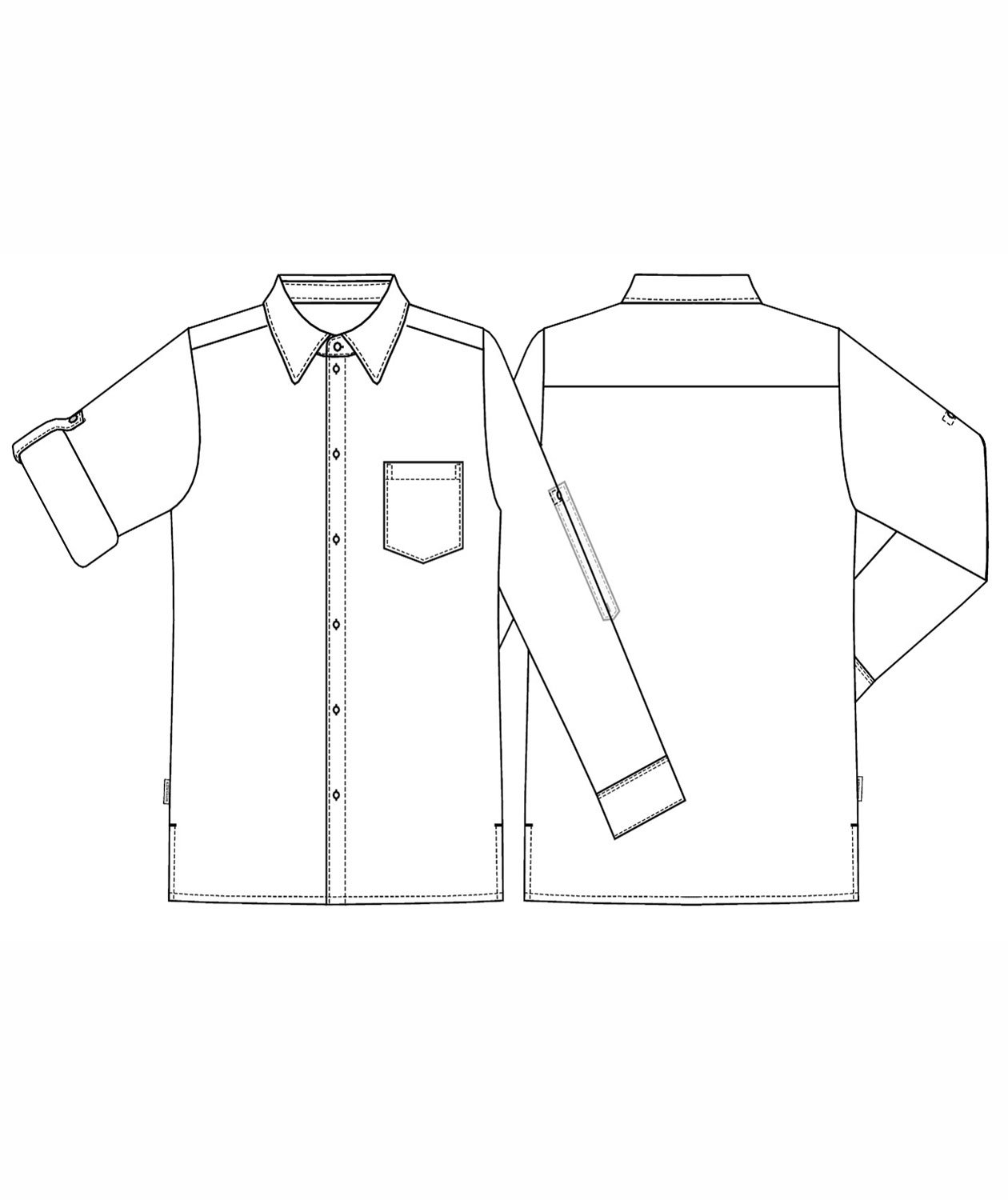 Kentaur comfort fit lang&aelig;rmet service skjorte, Sort, large image number 1