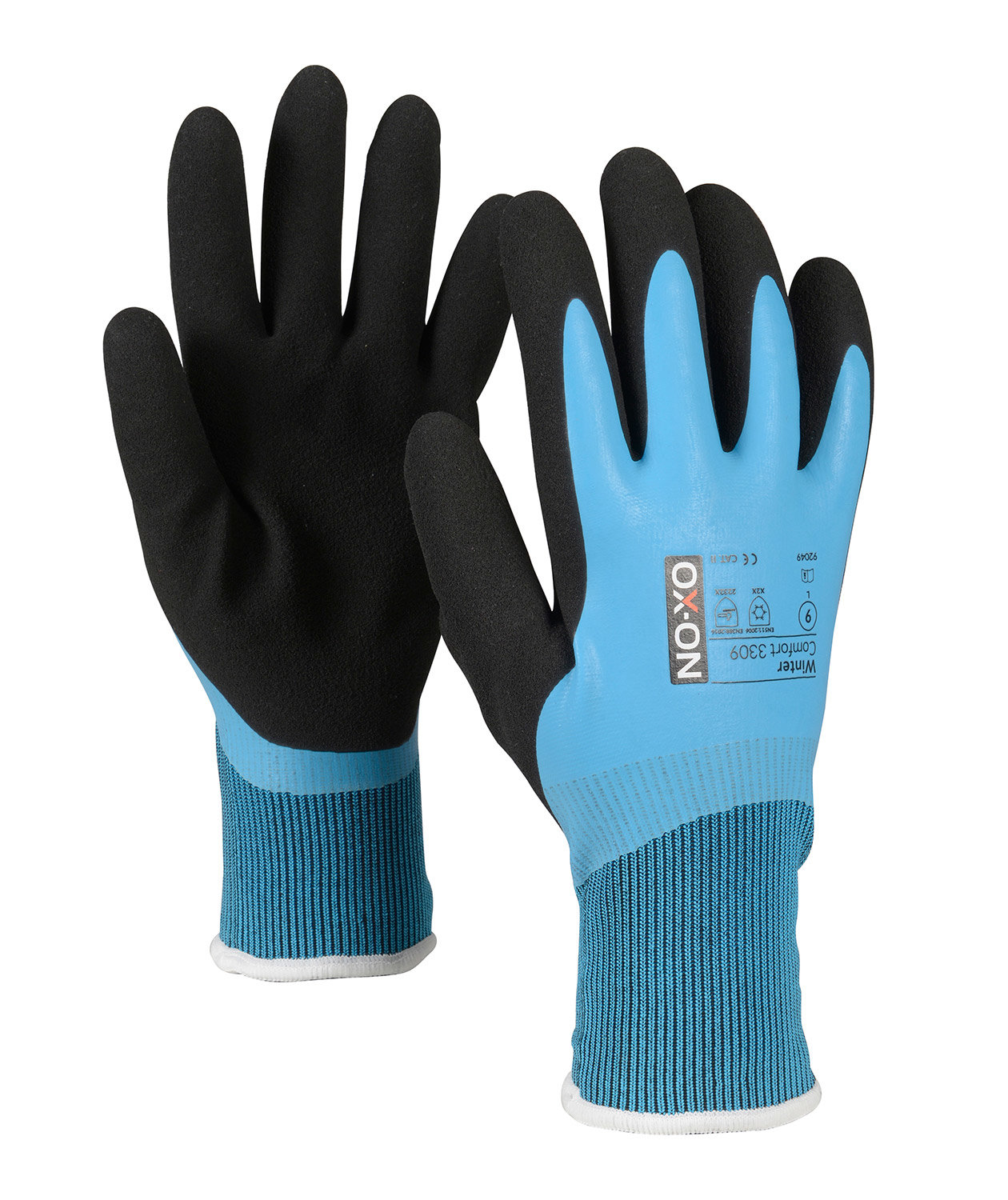 OX-ON vinter komfort 3309 handsker, Sort/Bl&aring;