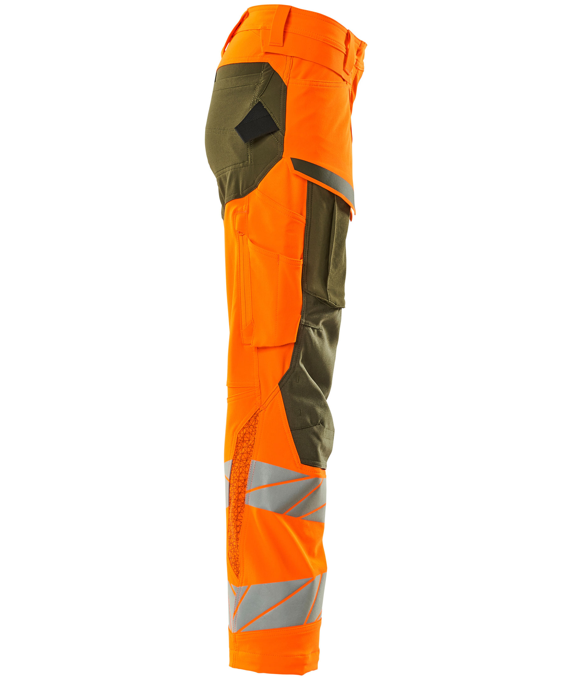 Mascot Accelerate Safe dame arbejdsbukser full stretch, Hi-vis Orange/Mosgr&oslash;n, large image number 2