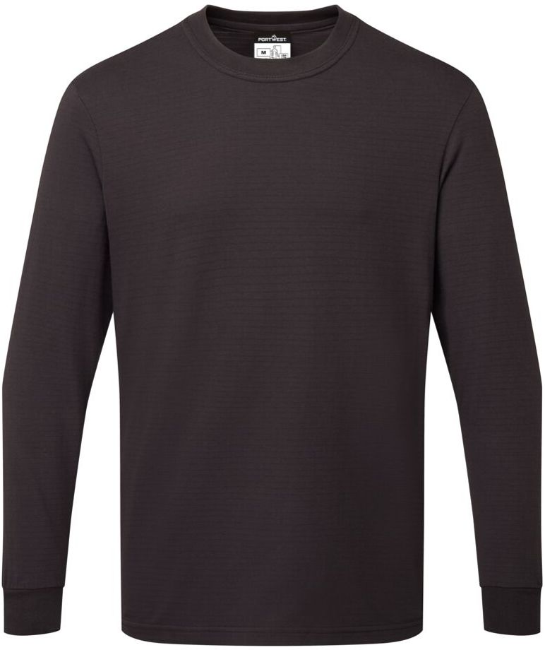 Portwest ESD langermet T-skjorte, M&oslash;rk Marine