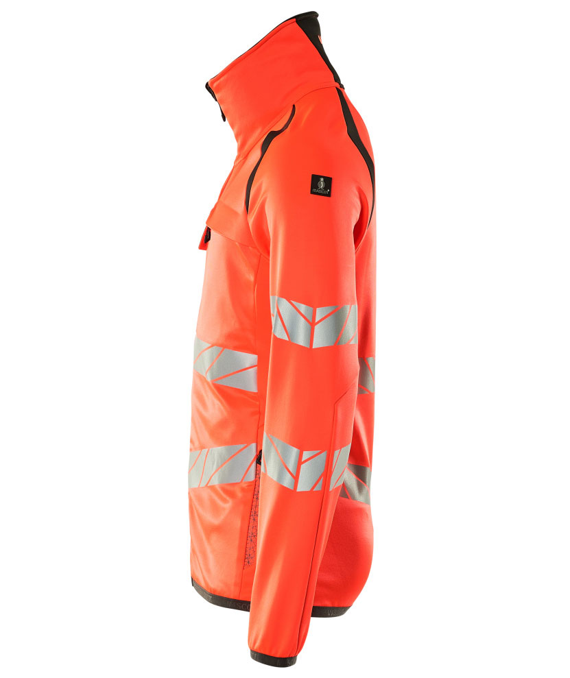Mascot Accelerate Safe Fleecejacke, Hi-vis Rot/dunkles Anthrazit, large image number 3