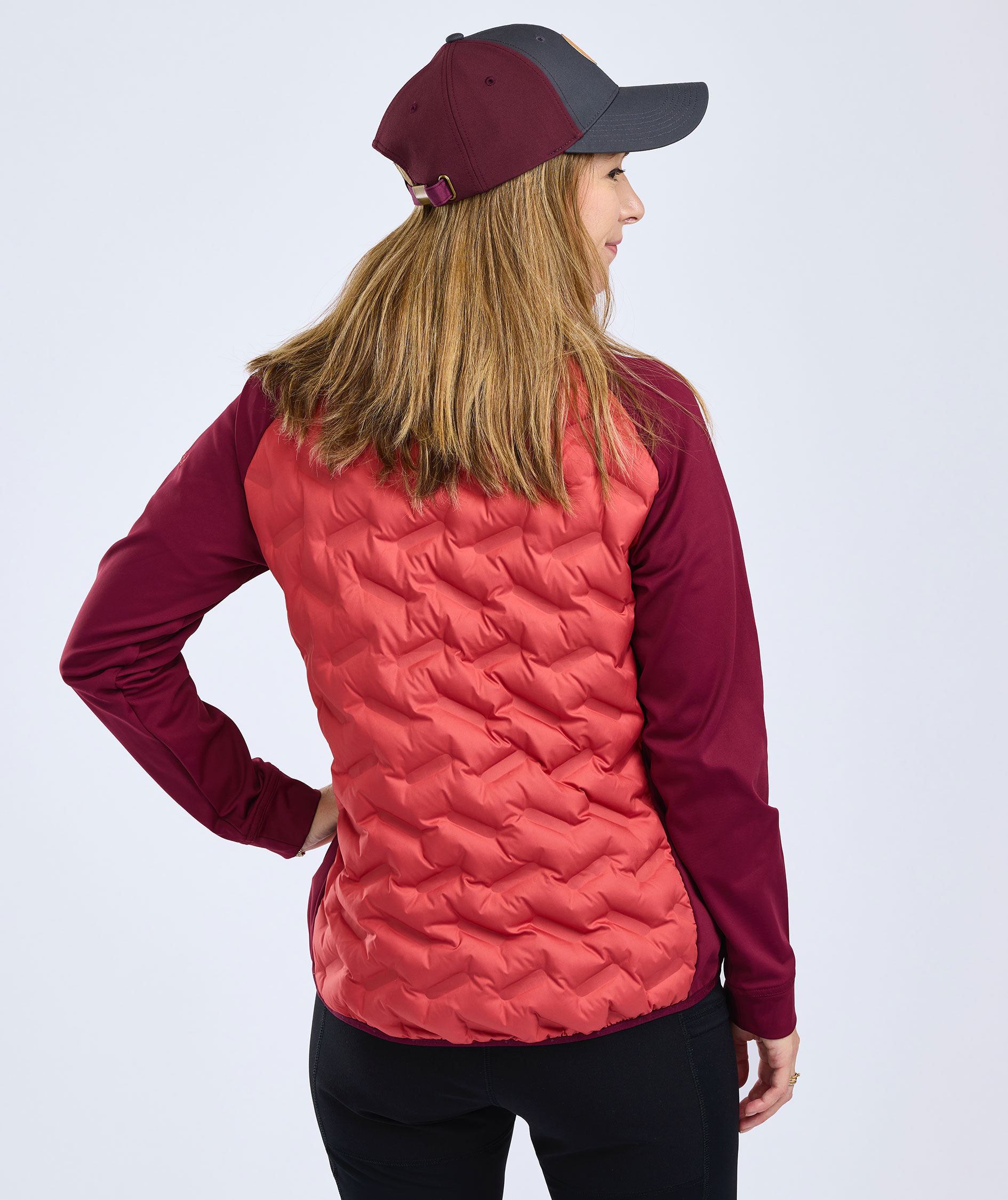 Pinewood&nbsp;Abisko Insulation dame hybridjakke, Brick Pink/Burgundy, large image number 4