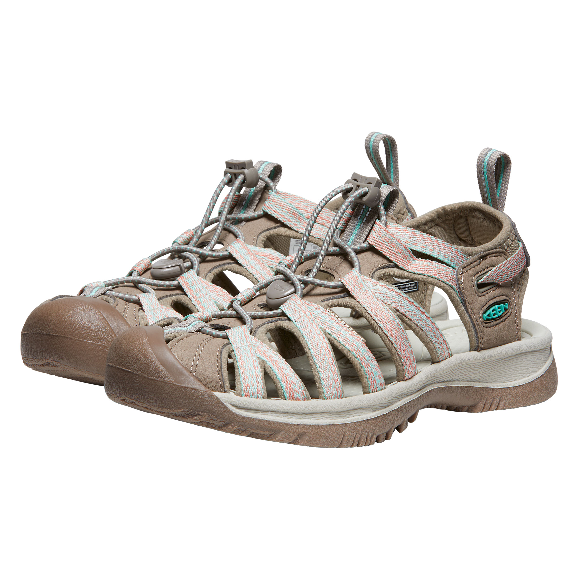 Keen Whisper women's sandals, Taupe/Coral, large image number 4